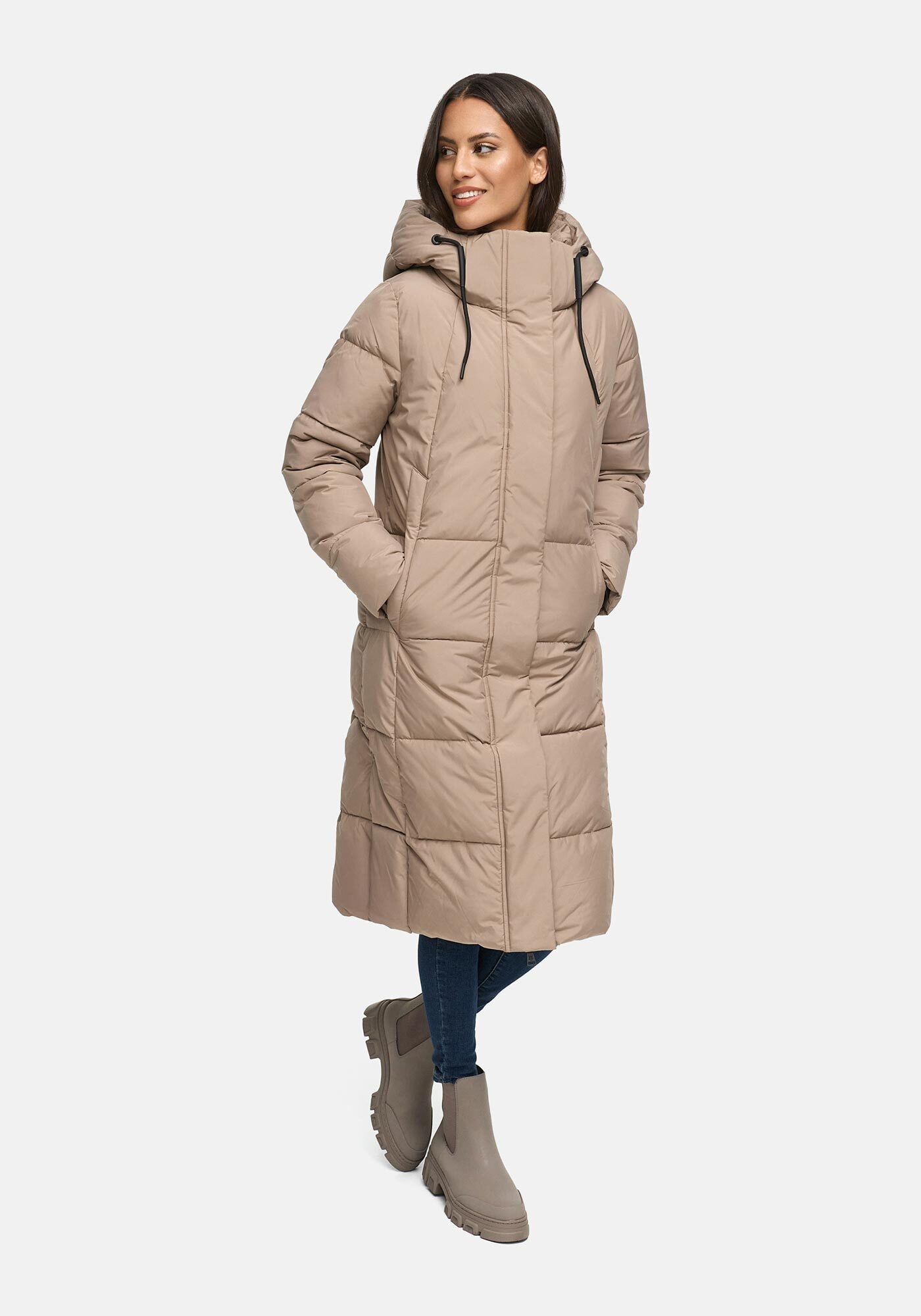 Marikoo Winterjacke »Marikoo Chumanii Damen Herbst Winter Steppmantel Parka lang N057«