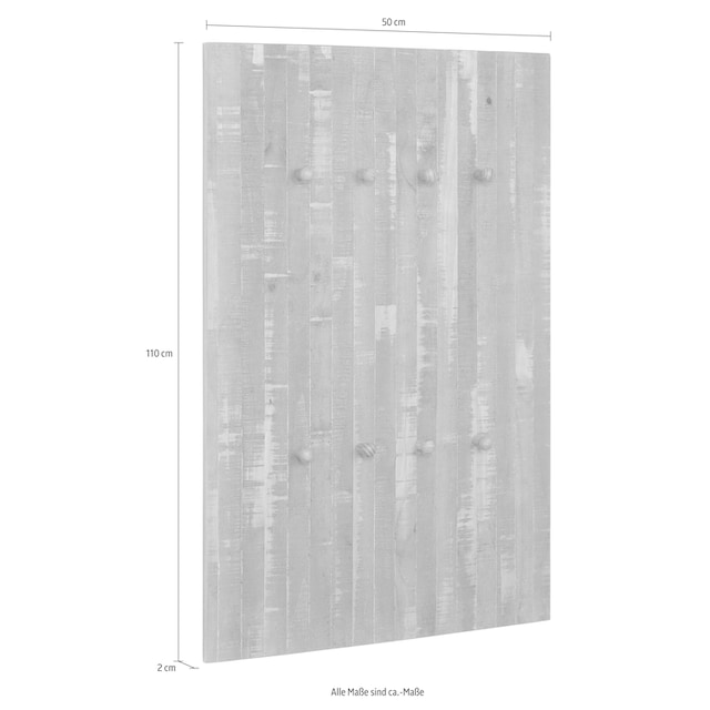 Home affaire Garderobenpaneel »Rondo«, mit 8 massivem Holzhaken, im  Shabby-Look, Breite 75 cm auf Raten kaufen