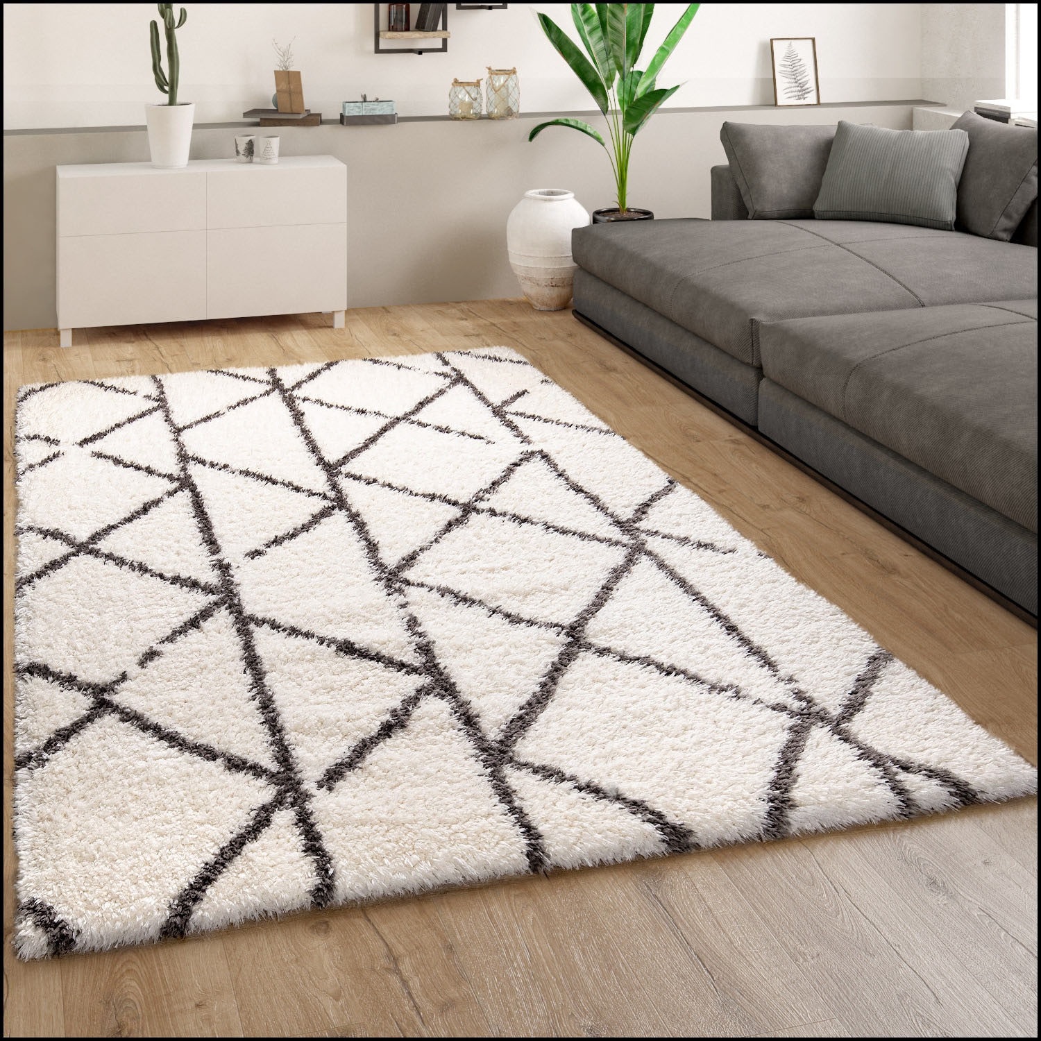Paco Home Hochflor-Teppich »Maghreb 78«, rechteckig, 44 mm Höhe, modernes Design, weich und flauschig