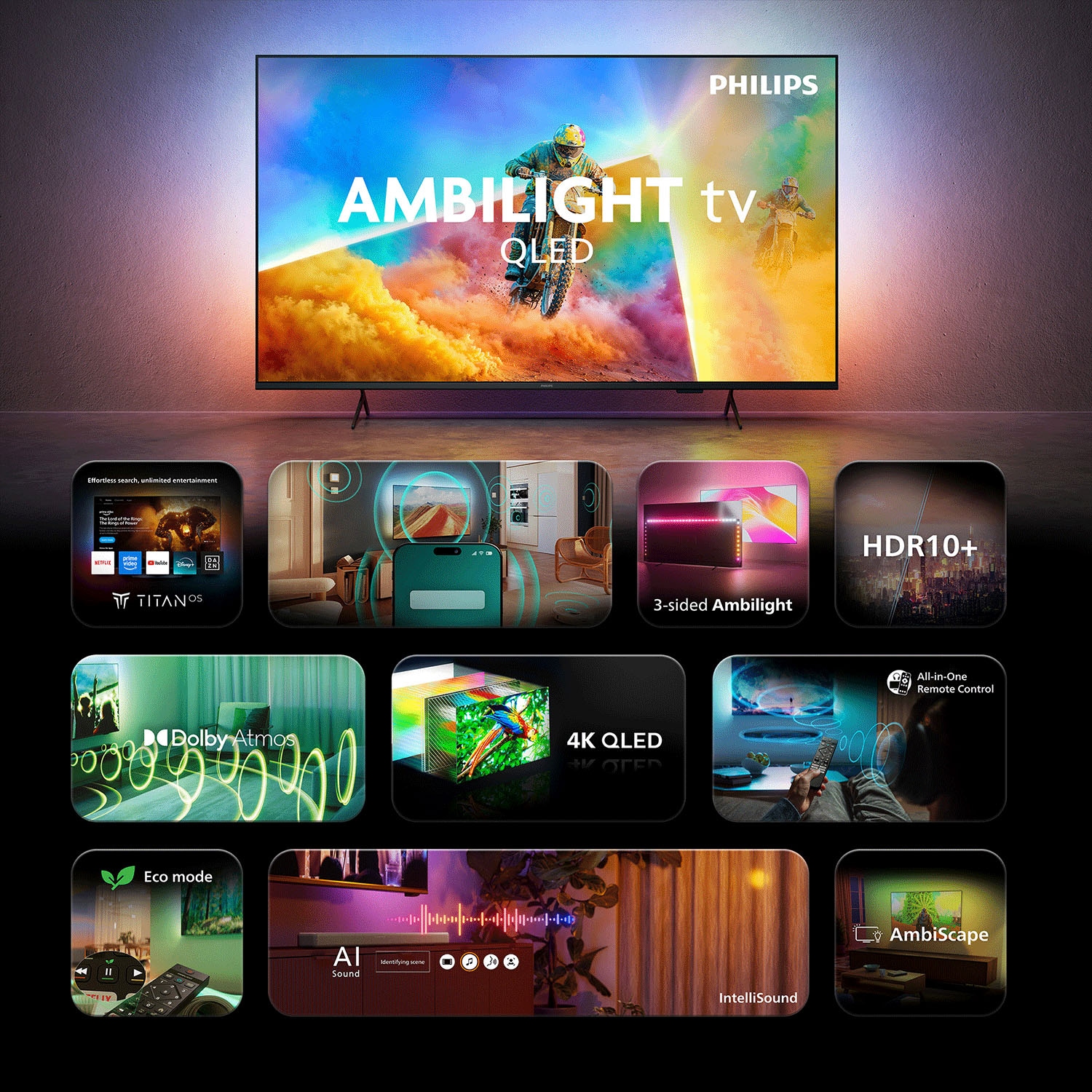 Philips QLED-Fernseher »65PQS8501/12« 164 cm/65 ″ Smart-TV