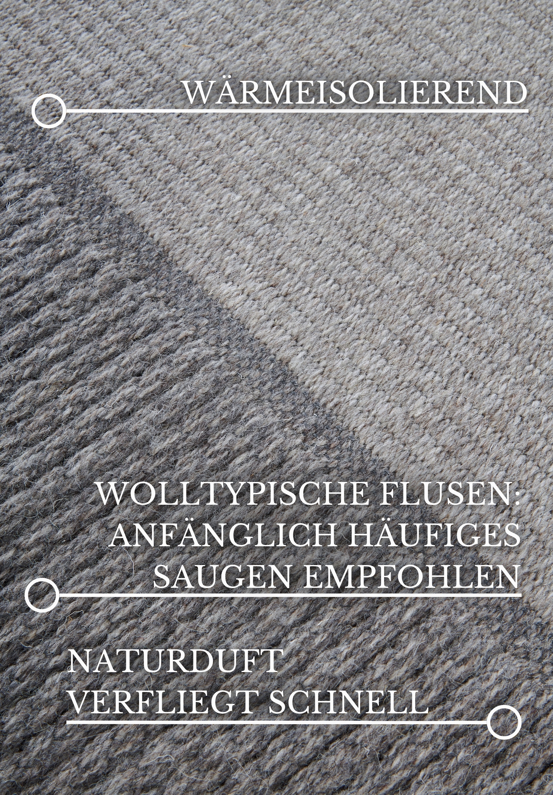 Villeroy & Boch Wollteppich »Johann«, rechteckig, 5 mm Höhe, Schurwolle, Wolle, Natur, Wohnzimmer, Schlafzimmer, Boho, Skandi