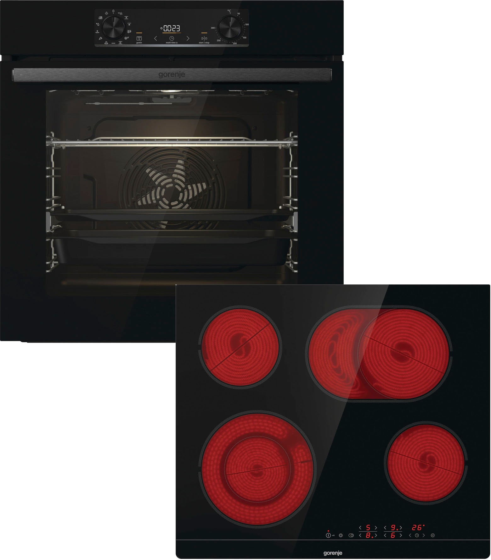 GORENJE Backofen-Set »BOS6737E13BGOT«, mit 1-fach-Teleskopauszug, Aqua Clean, (Set),...