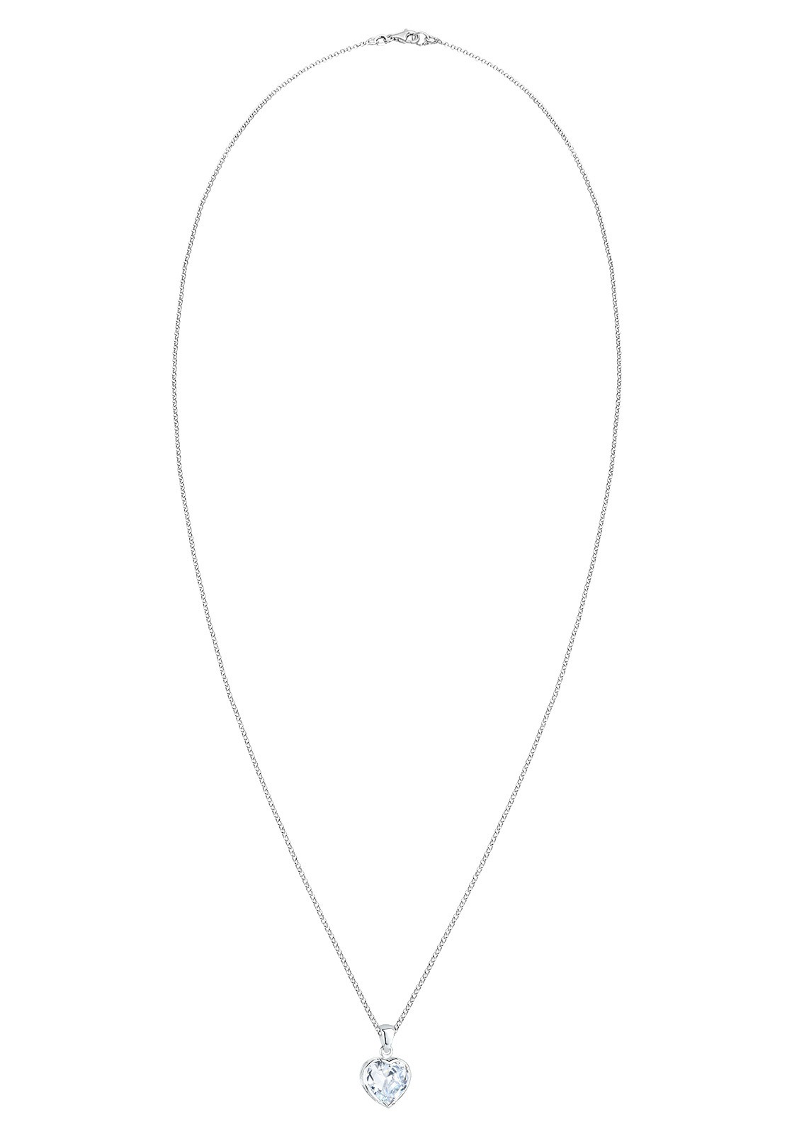 Elli Silberkette »Halskette Herz Zirkonia Weiß 925 Sterling Silber«