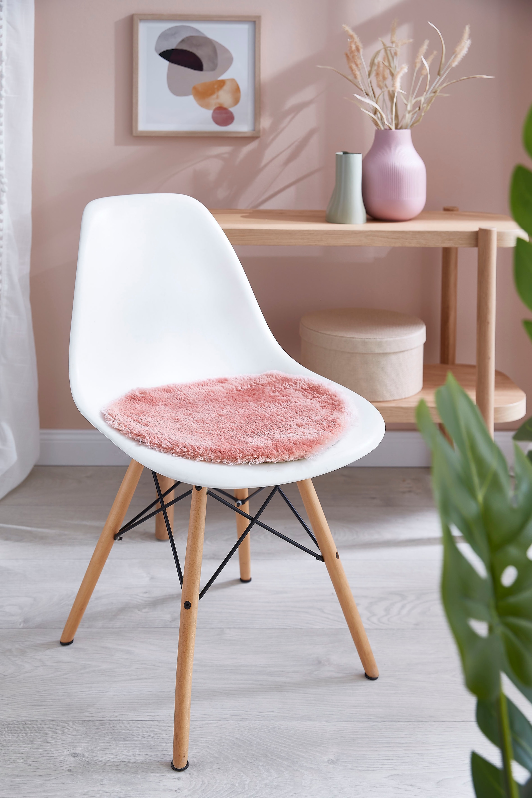 Andiamo Sitzkissen »Sitzauflage Lamm-Fellimitat«, Kunstfell, rund, Ø 40 cm, auch  als 4er Set online kaufen