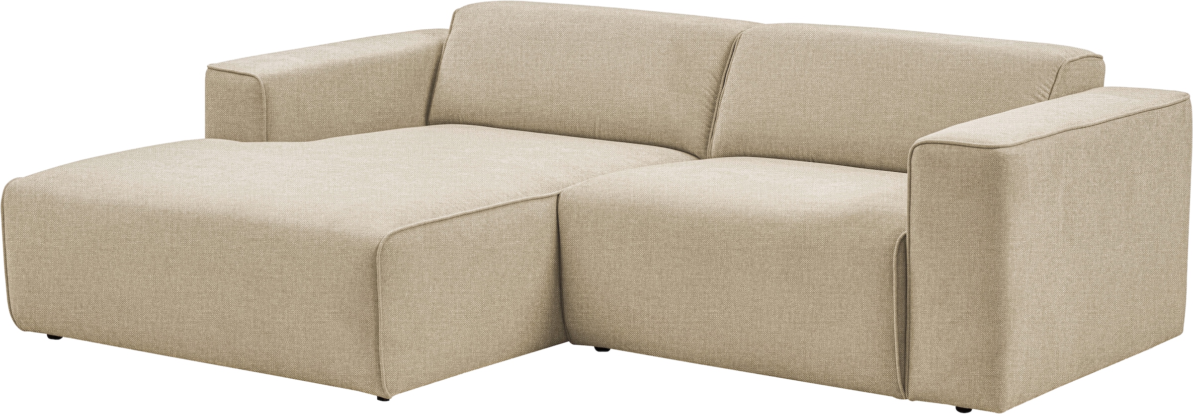 Home affaire Ecksofa »Noord mit Kedernaht, Breite 234 cm, L-Form« Cord, Struktur, Webstoff, mit Wellenunterfederung, Massivholzrahmen