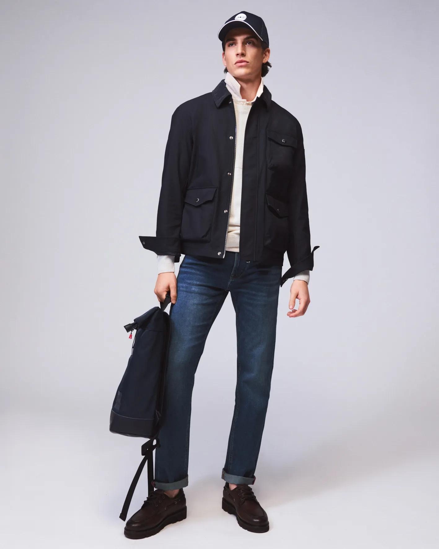 Joop Jeans Rundhalspullover »Owin« im Materialmix