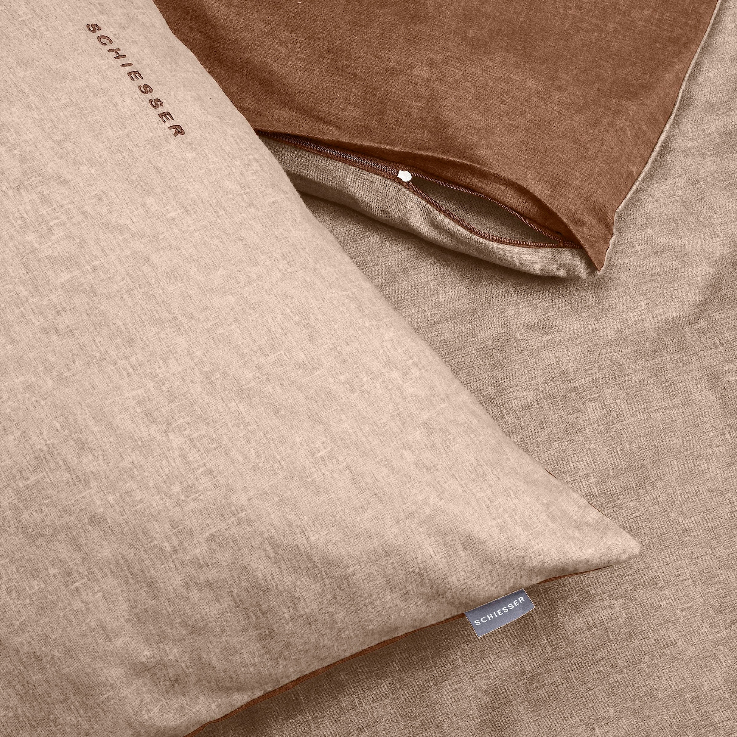 Schiesser Wendebettwäsche »Doubleface aus weicher Baumwolle mit edlem Melangeeffekt« 2 Stk. tlg. ab Größe 135x200 cm erhältlich, Made in Green