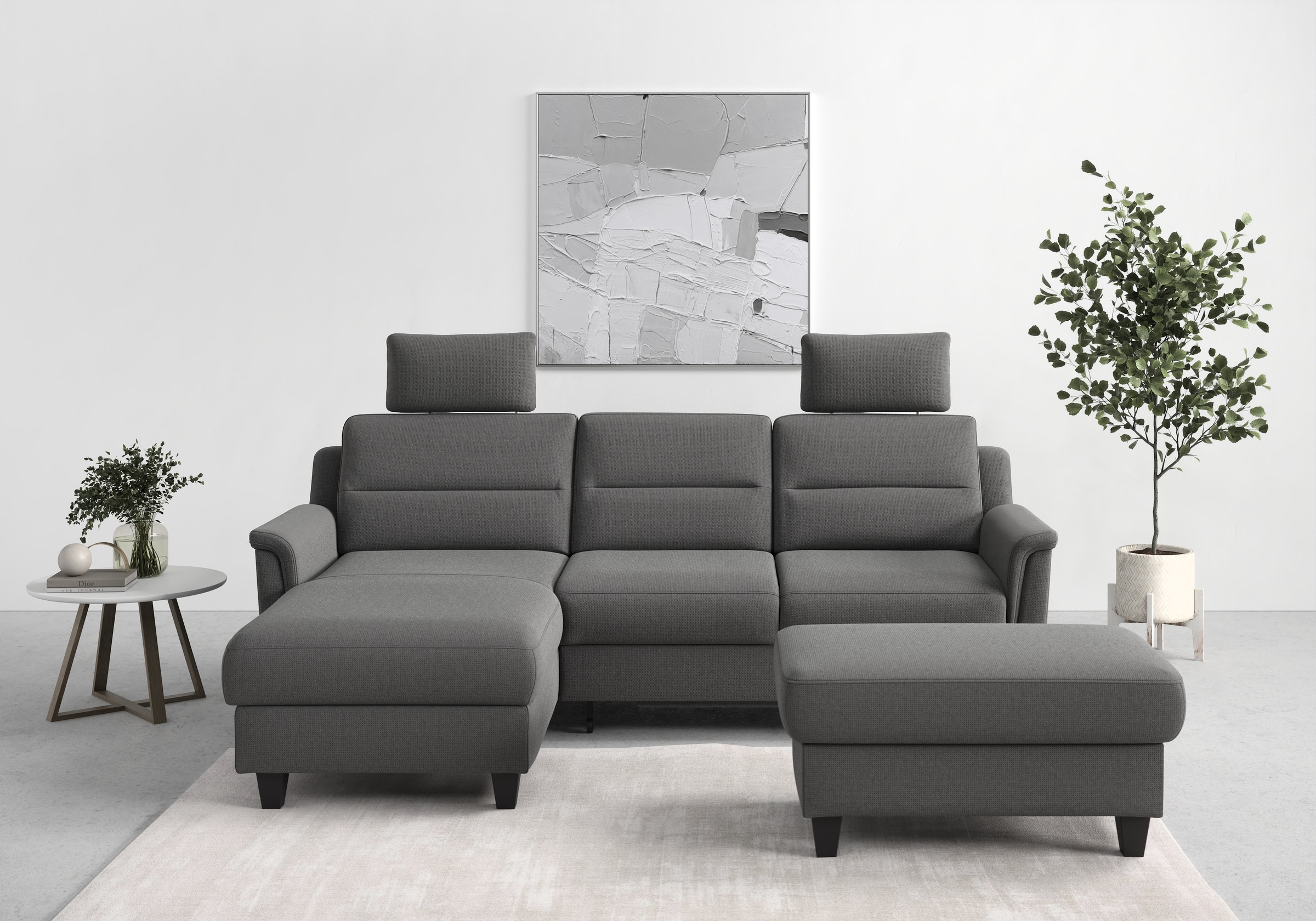 sit&more Ecksofa »Farö L-Form«, inklusive Federkern, wahlweise mit Bettfunktion und Bettkasten