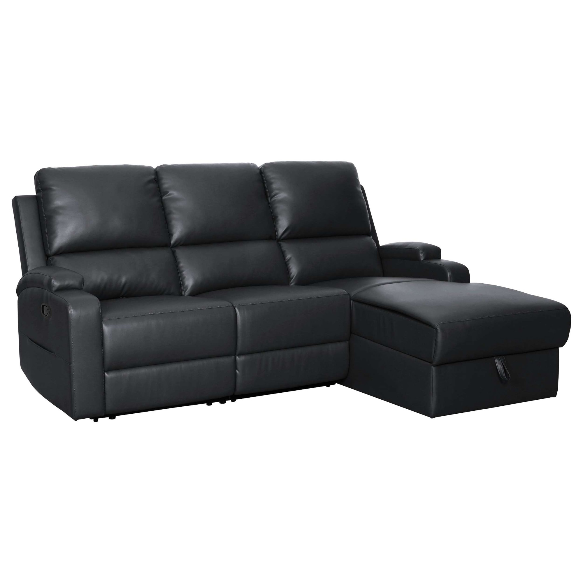 OTTO home Ecksofa »NAPORI Kunstleder, L-Form, 210cm, man./elektr. Relaxfunktion« USB-A bei elektr. Variante, Staukasten, Seitentaschen u. Federkern