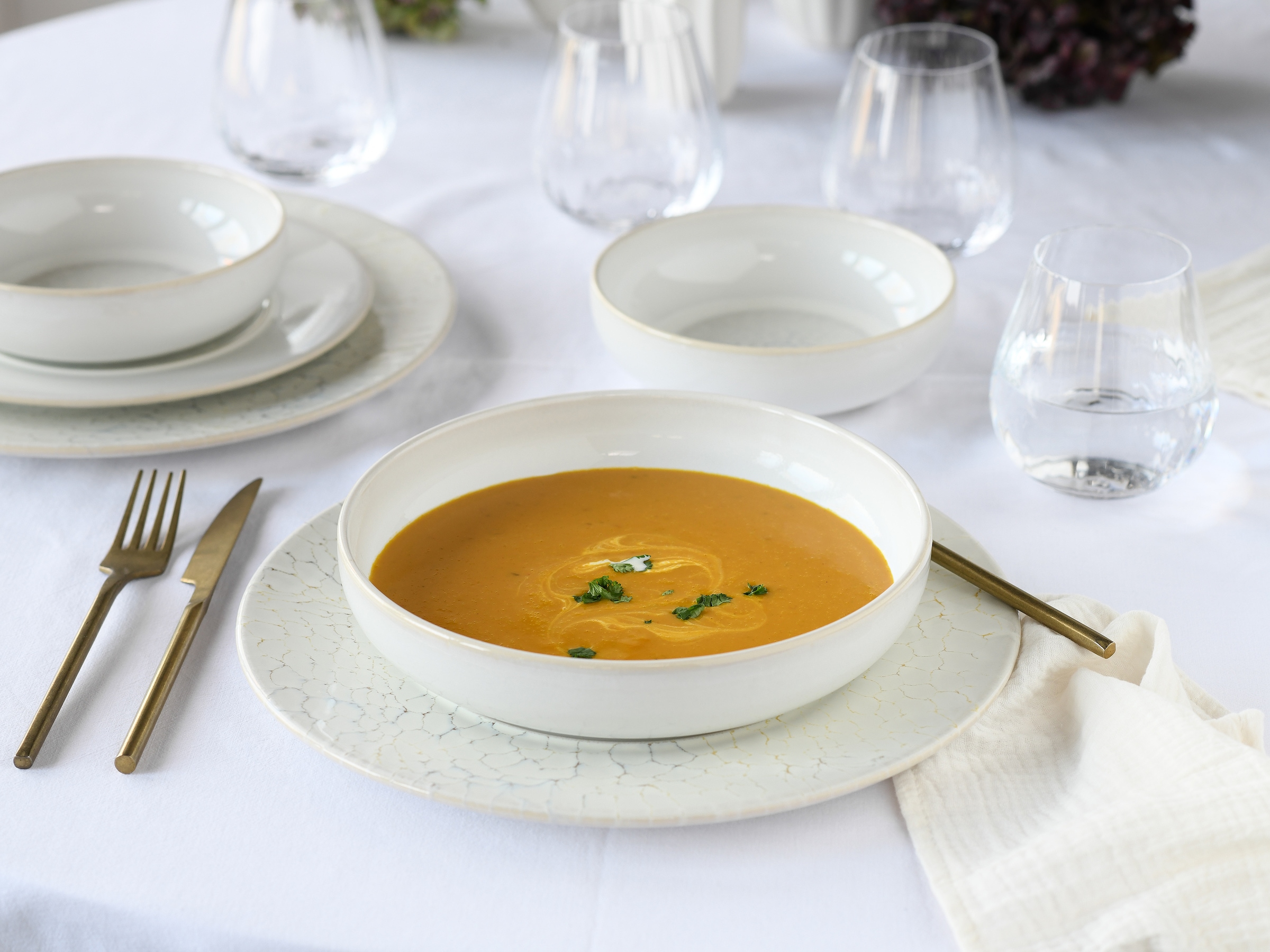 CreaTable Teller-Set »Unico, Teller Set, 8-tlg.« Eleganter Flair, Breite Fahne, Edel