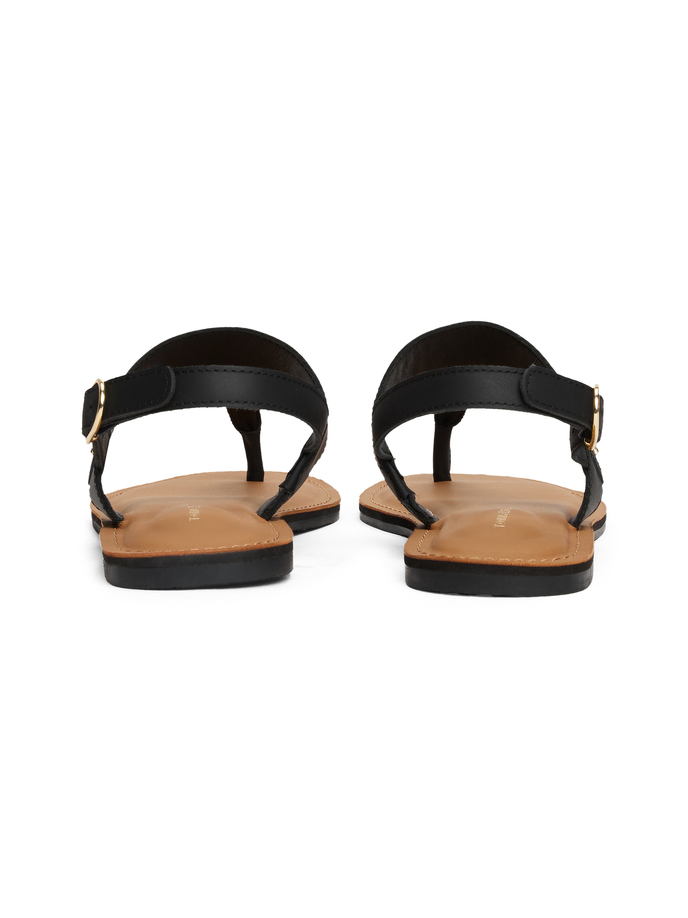 Tommy Hilfiger Riemchensandale »LEATHER THONG SANDAL«, Sandalette, Sommerschuh, Flats mit Zehensteg