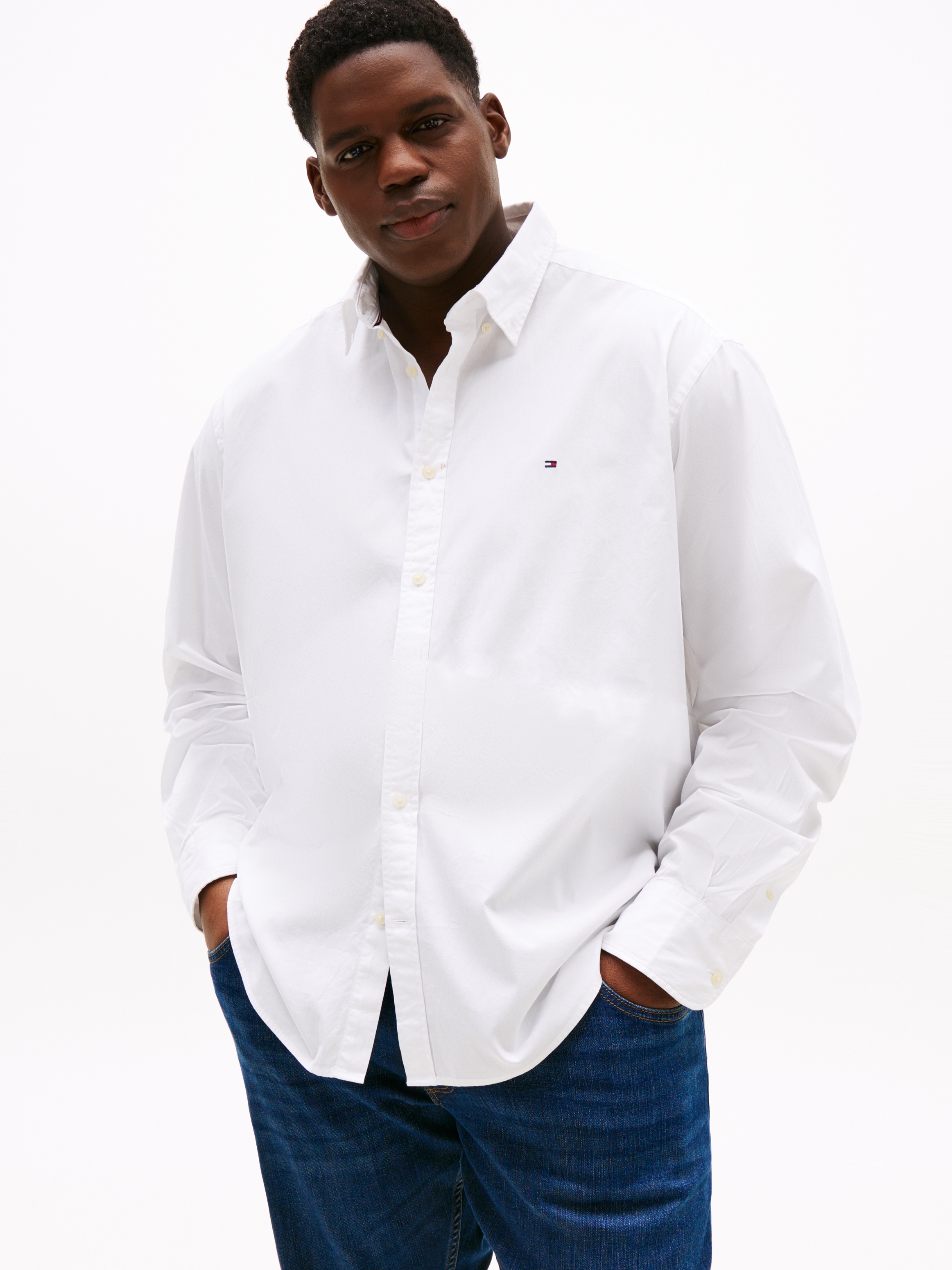 Tommy Hilfiger Big & Tall Langarmhemd »BT-FLEX POPLIN SOLID RF SHIRT-B«, Große Größen