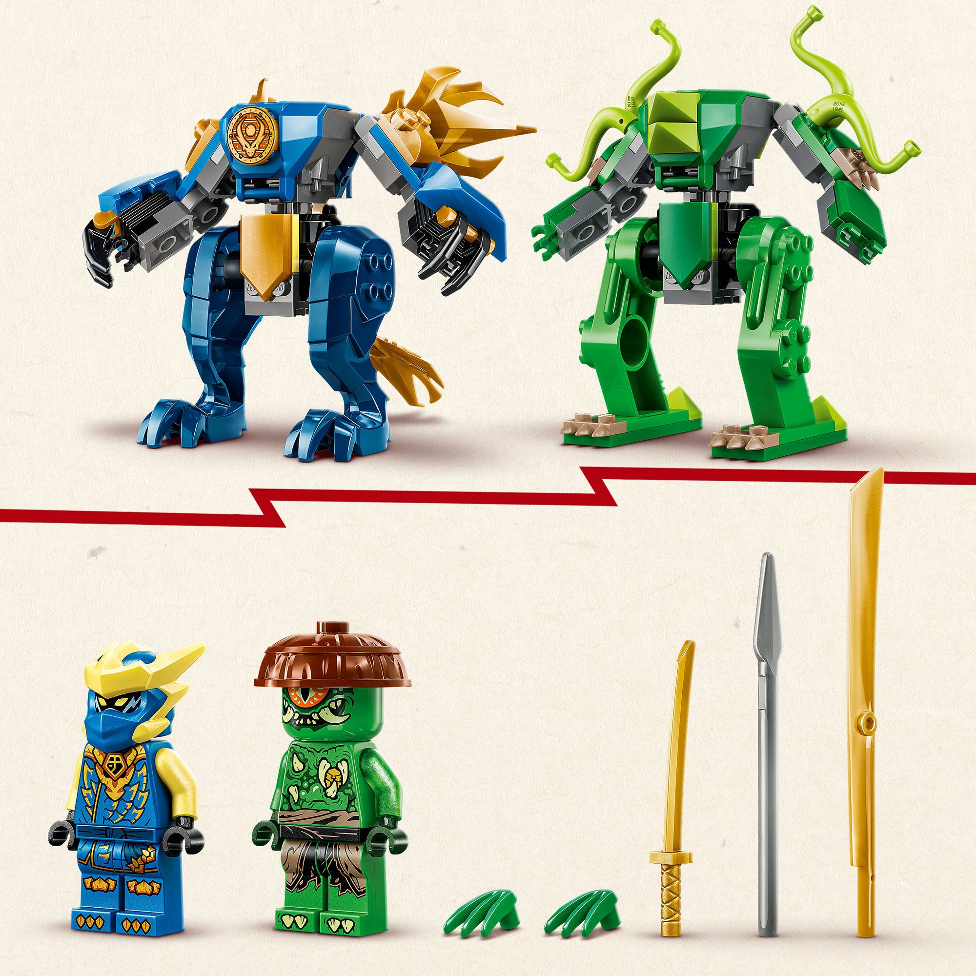 LEGO® Konstruktionsspielsteine »Duell mit Jays Drachen-Mech (71853), LEGO Ninjago«