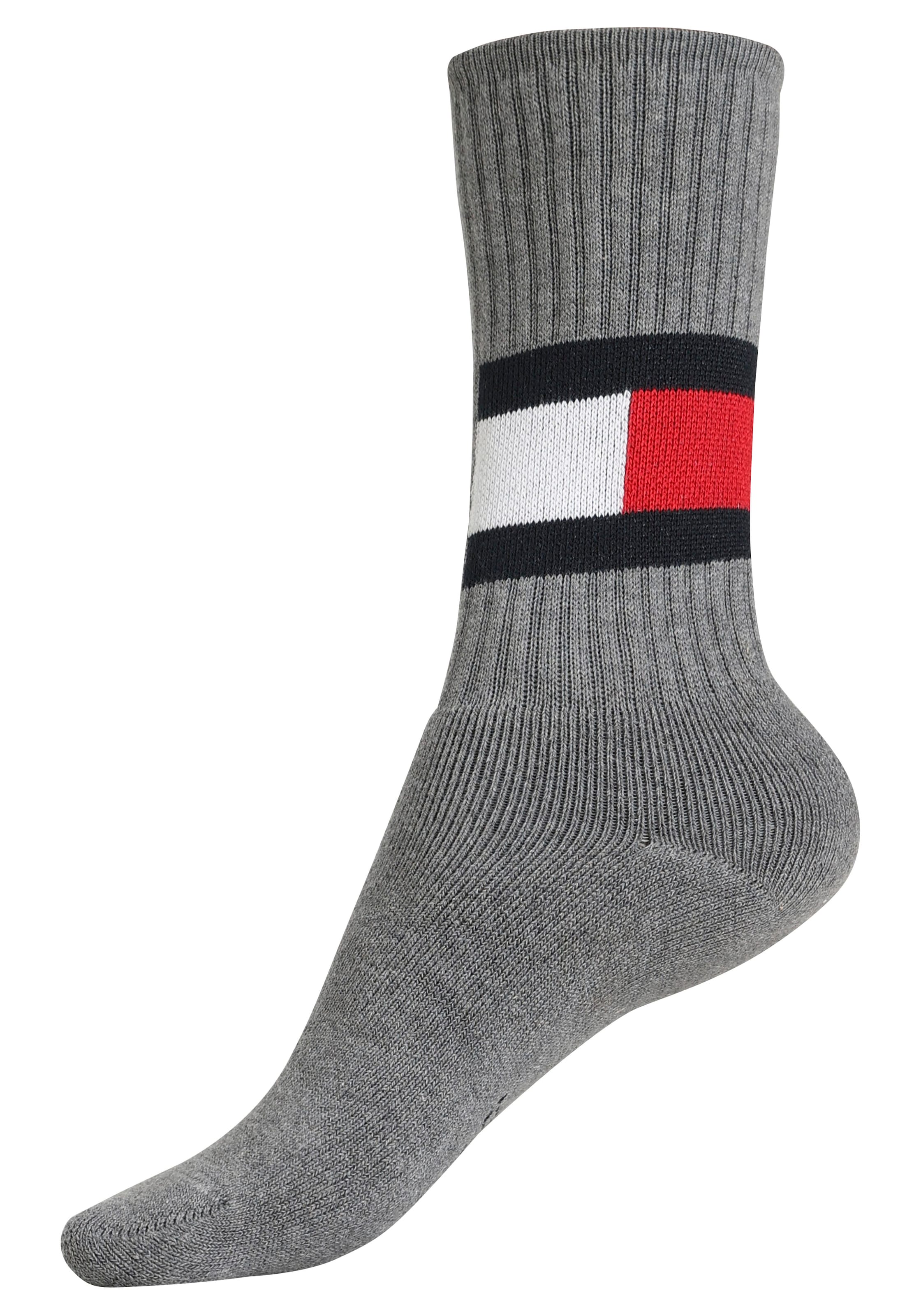Tommy Hilfiger Sportsocken »TH Crew 3 3-pack«, (Packung, bei Flag-Logo Paar), Socks großem Mit