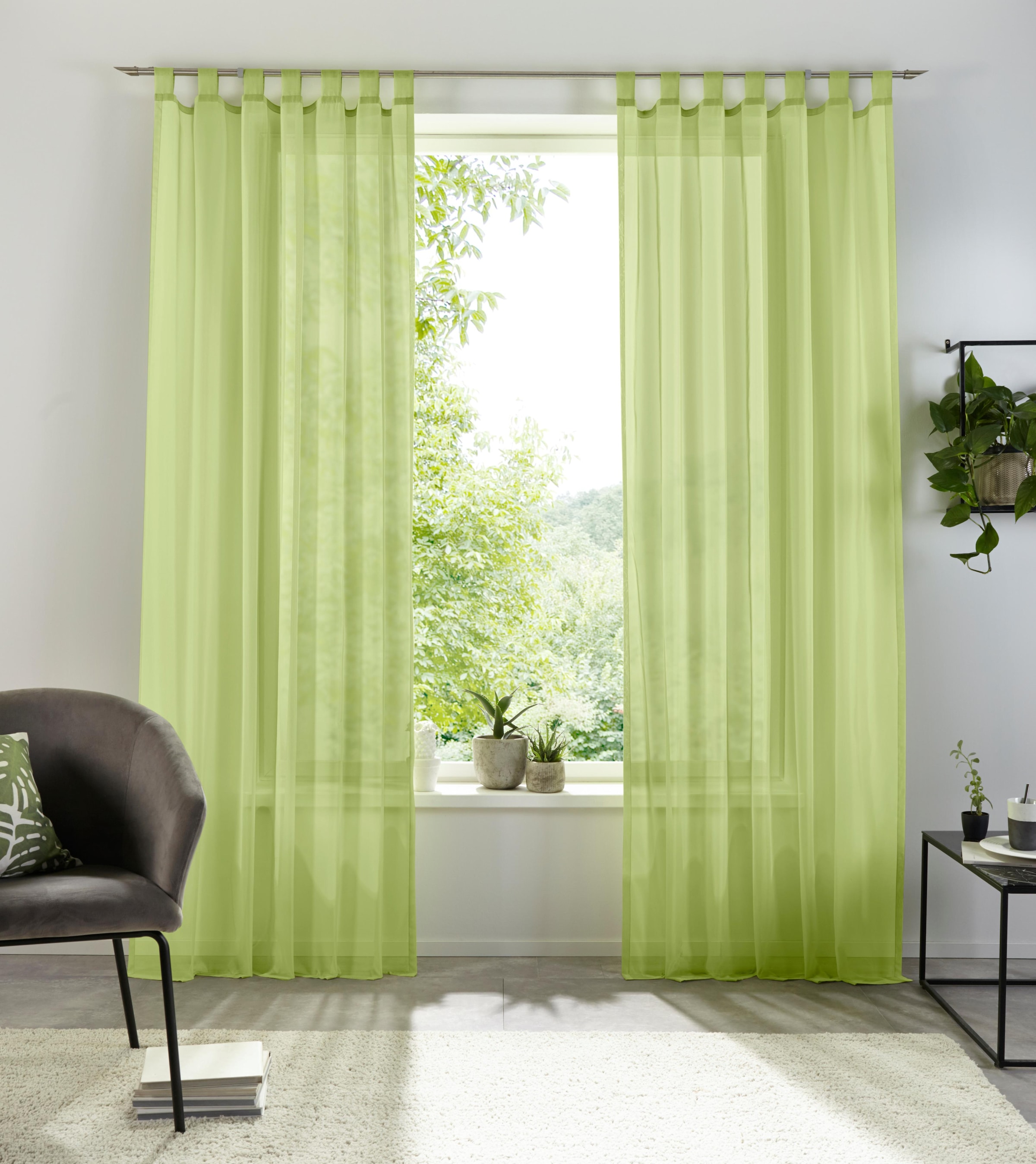 my home Gardine »XANA«, einfarbig St.), Transparent, Voile, (1 Polyester