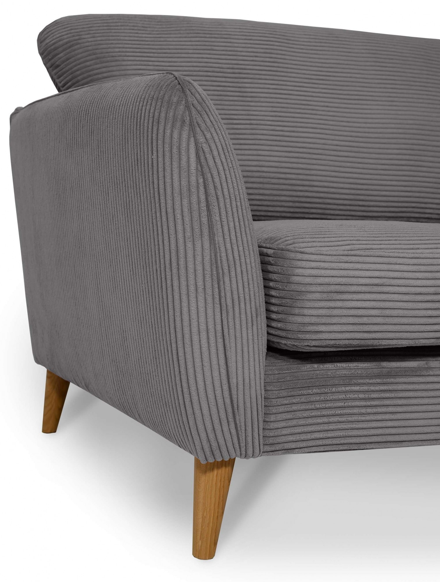 Home affaire 3-Sitzer »MARSEILLE 3er Sofa 206 cm, Cord, Flachgewebe, Struktur, Webstoff« Massivholzbeine Eiche, Landhausstil, Wellenunterfederung