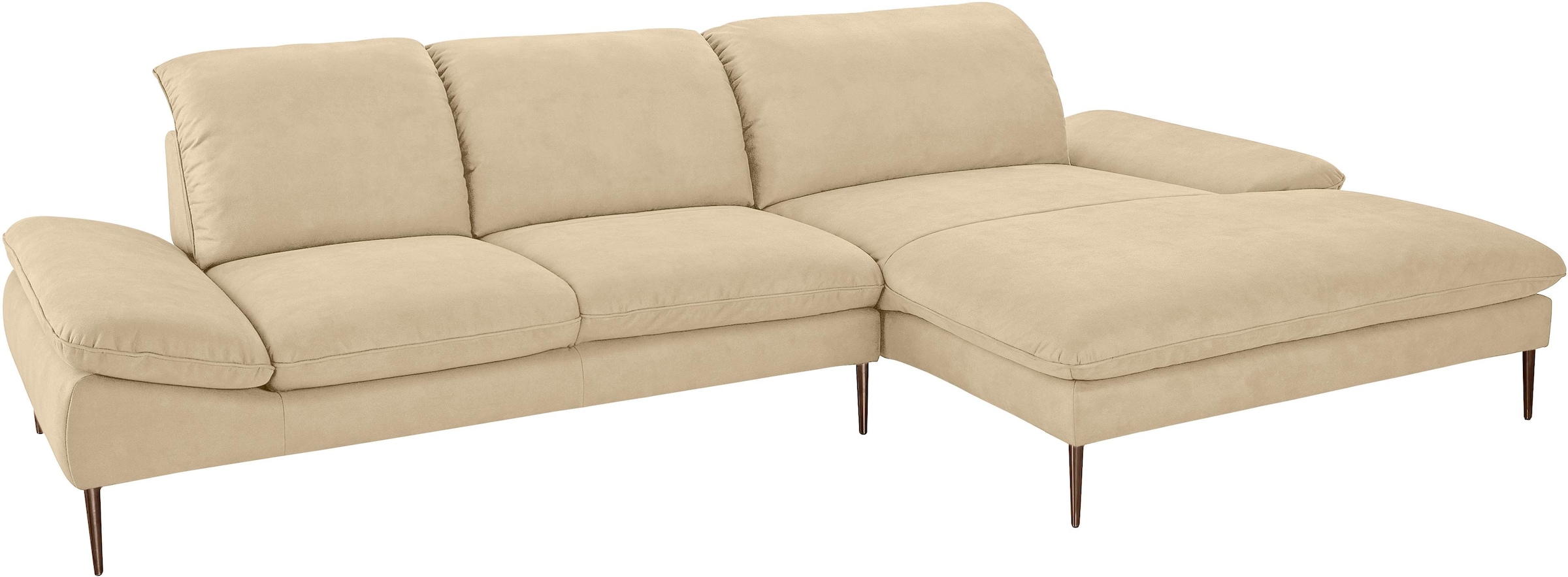 W.SCHILLIG Ecksofa »enjoy&MORE, Designsofa, bequem, elegant und zeitlos, L-Form«, Sitztiefenverstellung, Füße bronze pulverbeschichtet, Breite 340 cm