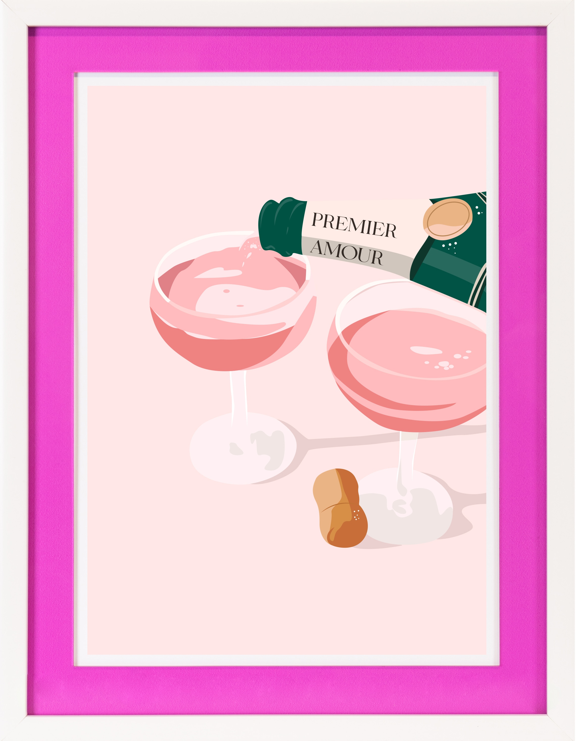 queence Bild mit Rahmen »Champagner, Gläser« Getränke 1 Stk. tlg. Poster mit buntem Acrylglas Passepartout