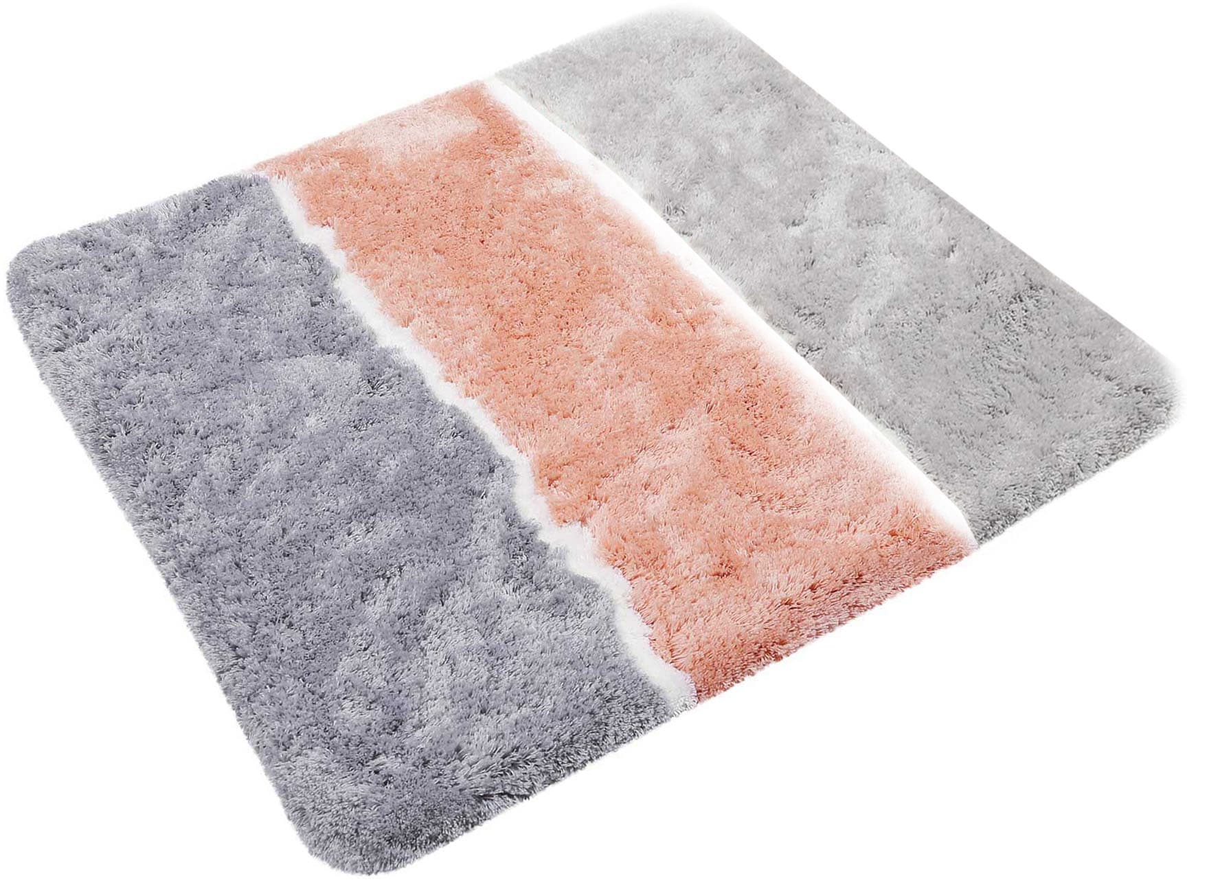 Homie Living Badematte "Rio Marina" Höhe 30 mm rutschhemmend beschichtet fußbodenheizungsgeeignet  schnell trocknend flauschiger Badteppich, modern gestreift, waschbar, Badezimmerteppich
