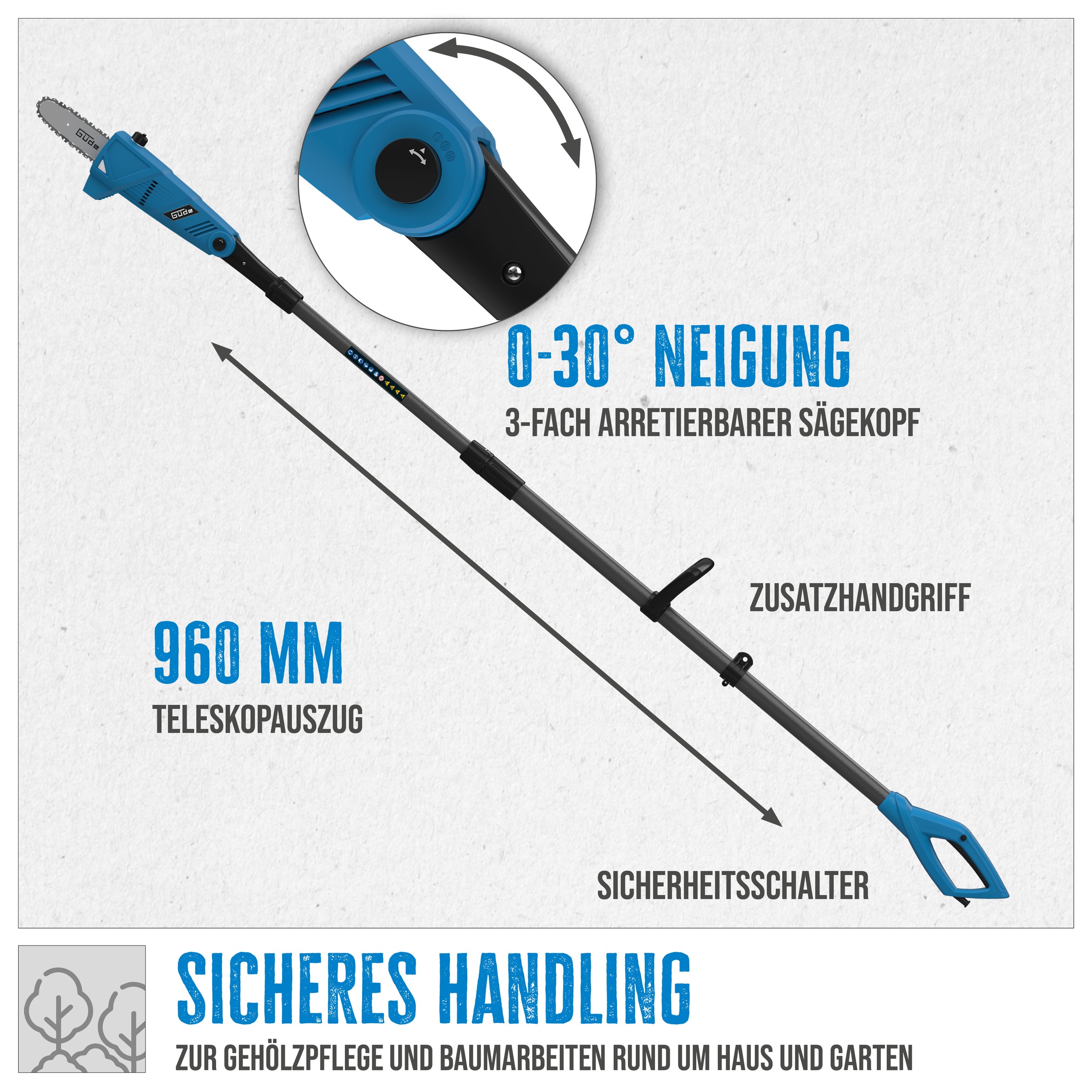 Güde Hochentaster »»GAK 7118.1««, Teleskopauszug 960 mm