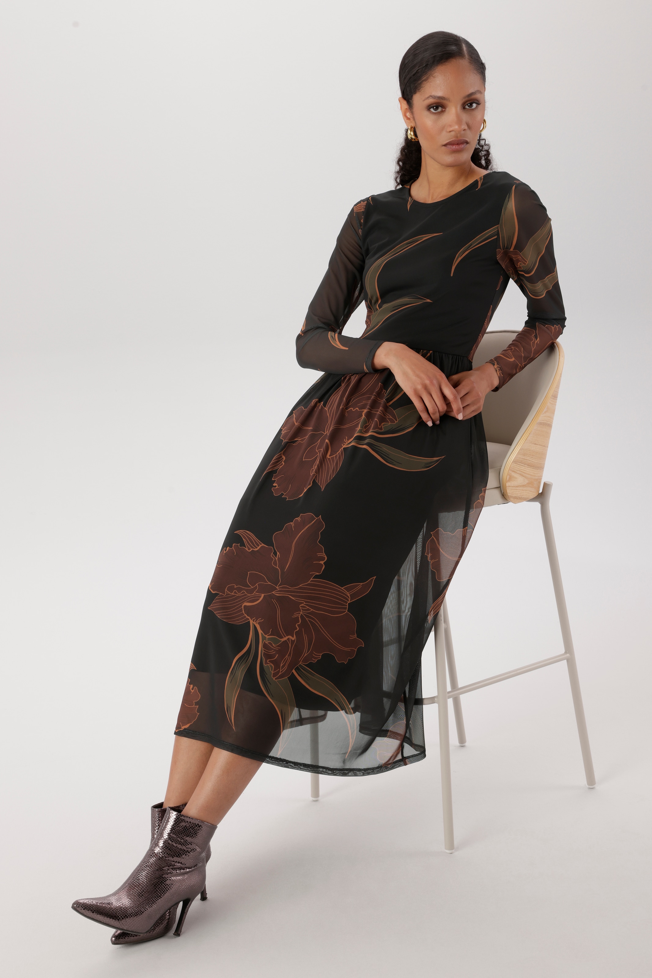Aniston SELECTED Maxikleid in Mesh-Qualität und Gummizug in der Taille - NEUE KOLLEKTION
