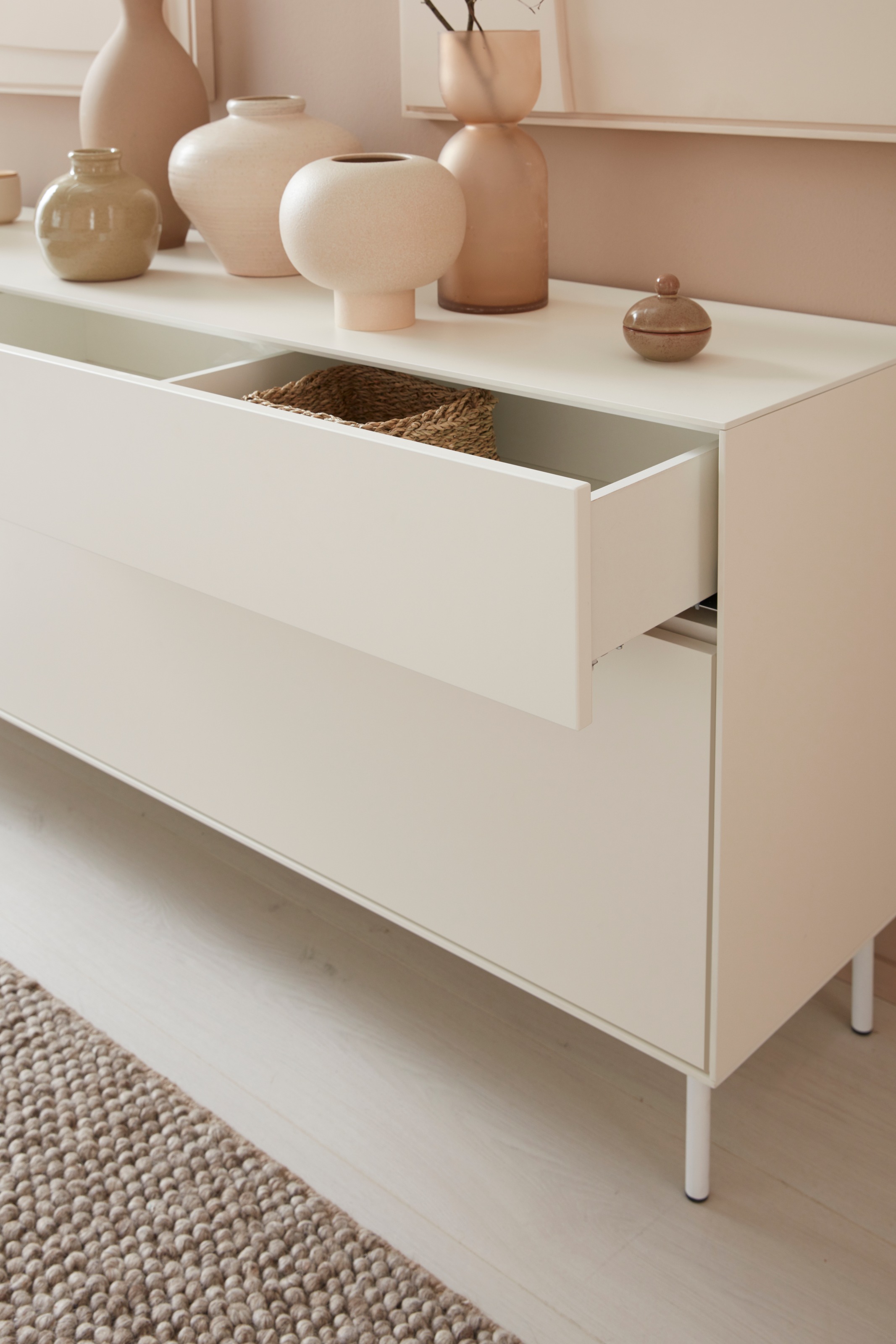 LeGer Home by Lena Gercke Lowboard »Essentials«, Breite: 127 cm, MDF lackiert, Push-to-open-Funktion