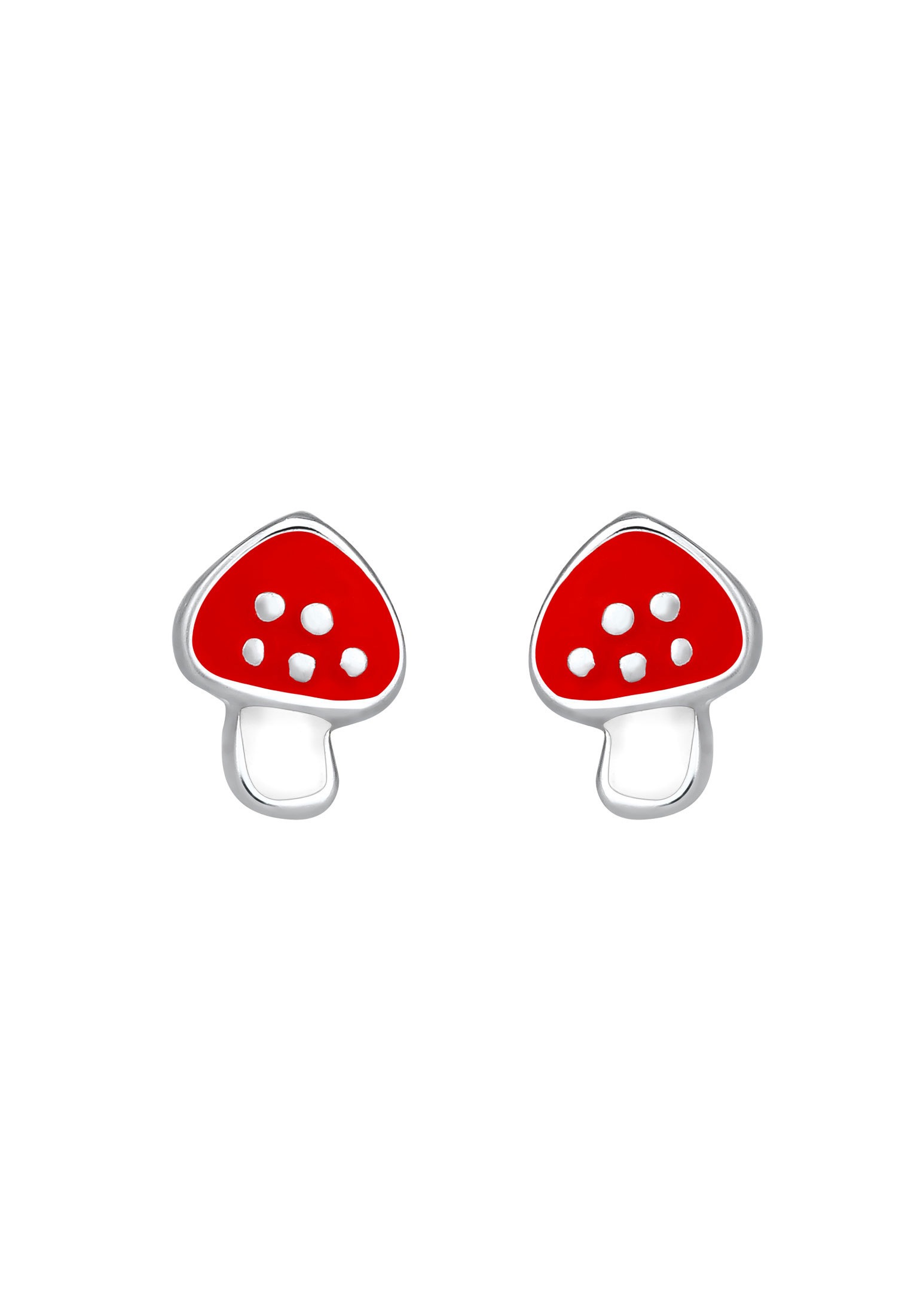 Elli Paar Ohrstecker »Ohrringe Fliegenpilz Pilz Glück Emaille 925 Silber«
