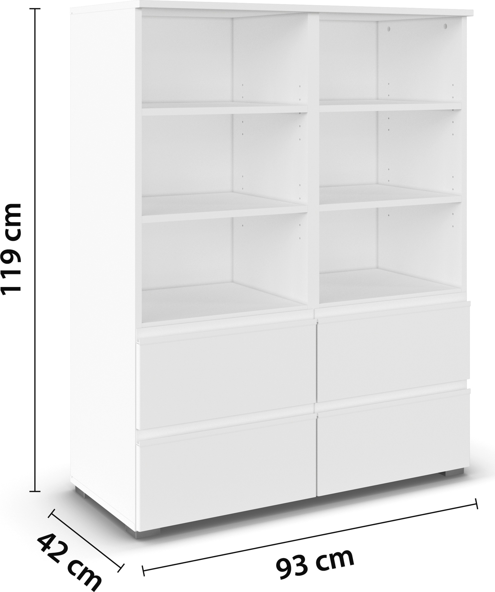 rauch Regalelement »Regal Stauraum Bücherregal Standregal JOEL«, mit vier Schuladen und sechs offenen Fächern MADE IN GERMANY