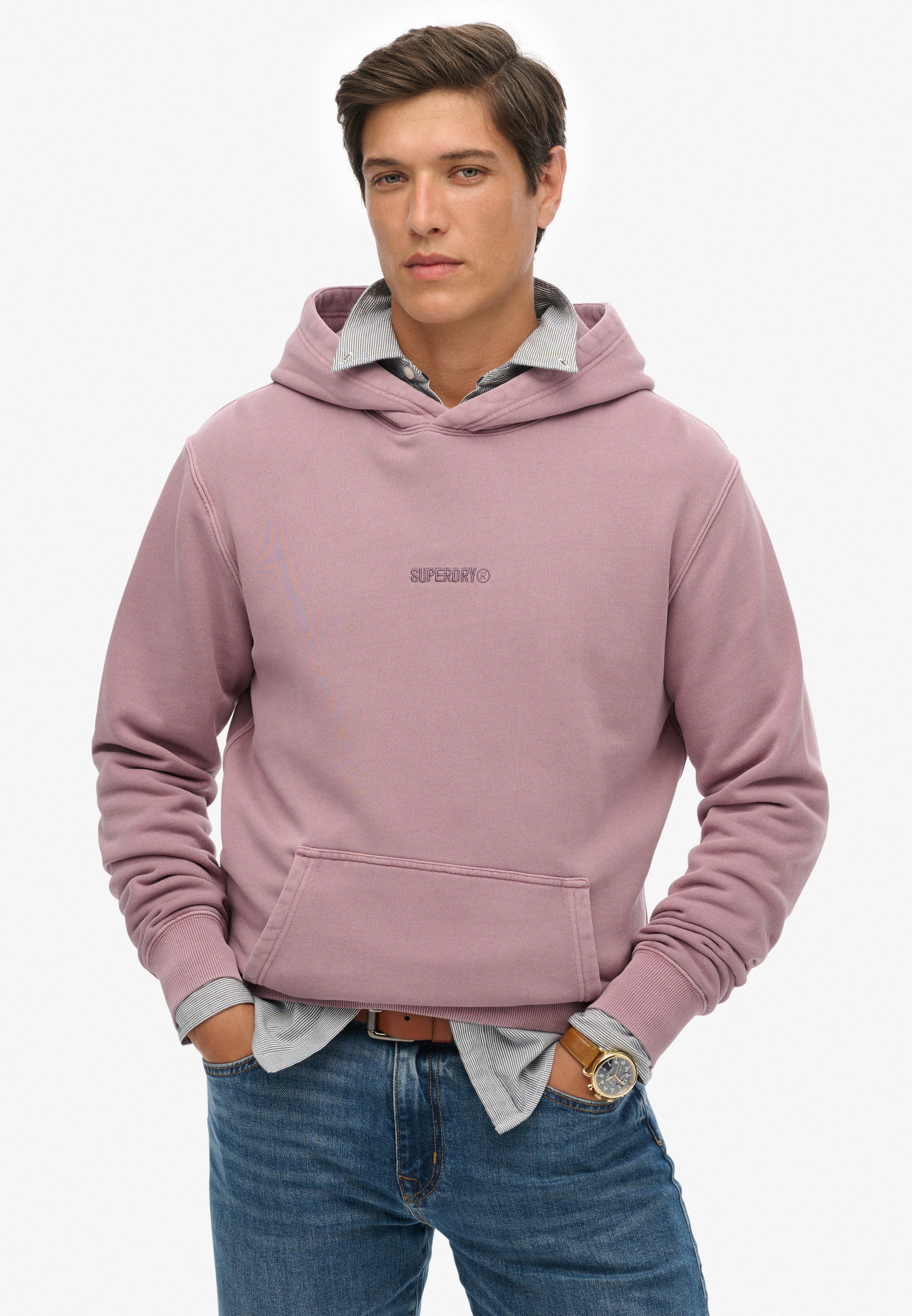 Superdry Kapuzensweatshirt »MICRO LOGO HOOD«, aus Baumwolle und Polyester, Relaxed Fit, angeraute Sweatware

