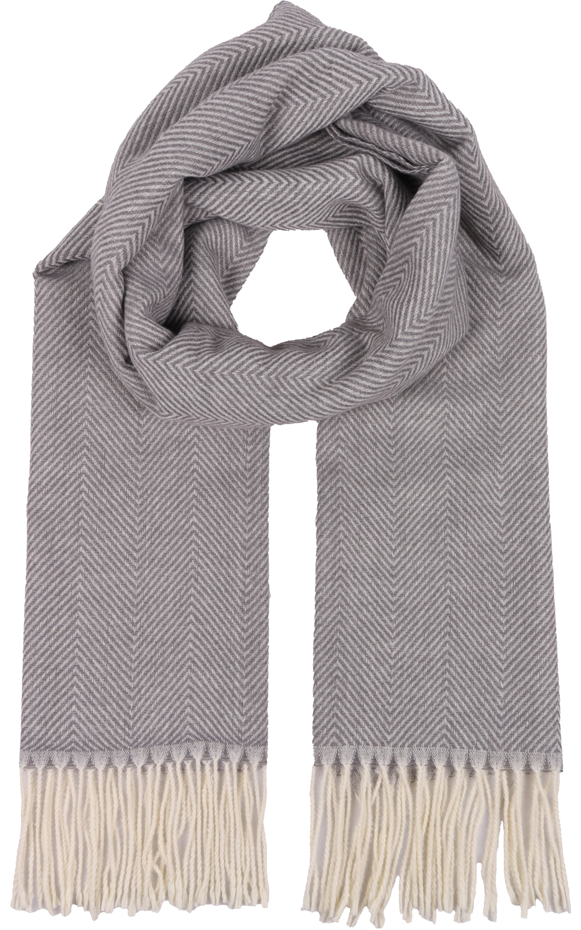 Capelli New York, Damen, Modeschal Strukturmuster, Fransenkante, wärmend, light grey, light grey, Schal von Capelli New York