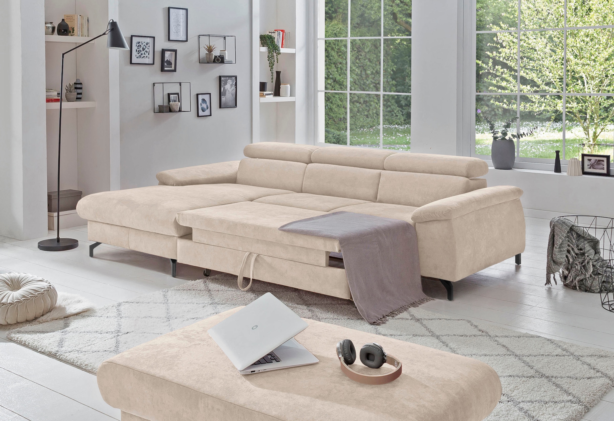 COTTA Ecksofa »Kitty L-Form«, mit Kopfteilverstellung, wahlweise mit Bettfunktion & Bettkasten