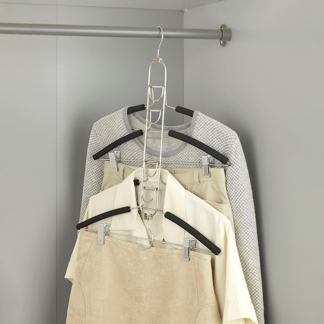 WENKO Kleiderbügel, (Set, 4 tlg.), Edelstahl, 4er-Set, platzsparendes  Kleiderbügelsystem aus Edelstahl online kaufen | mit 3 Jahren XXL Garantie