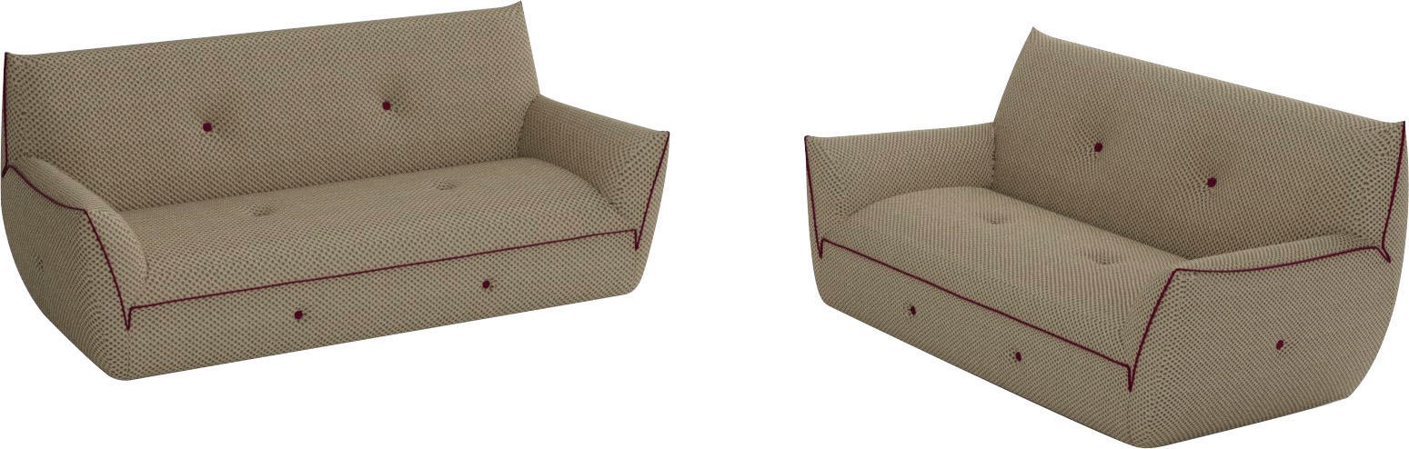 Egoitaliano Polstergarnitur »Yuki, extravagantes Design und höchster Sitzkomfort, tolle Details«, Set, bestehend aus einem 2,5- und einem 2-Sitzer, mit innovativen