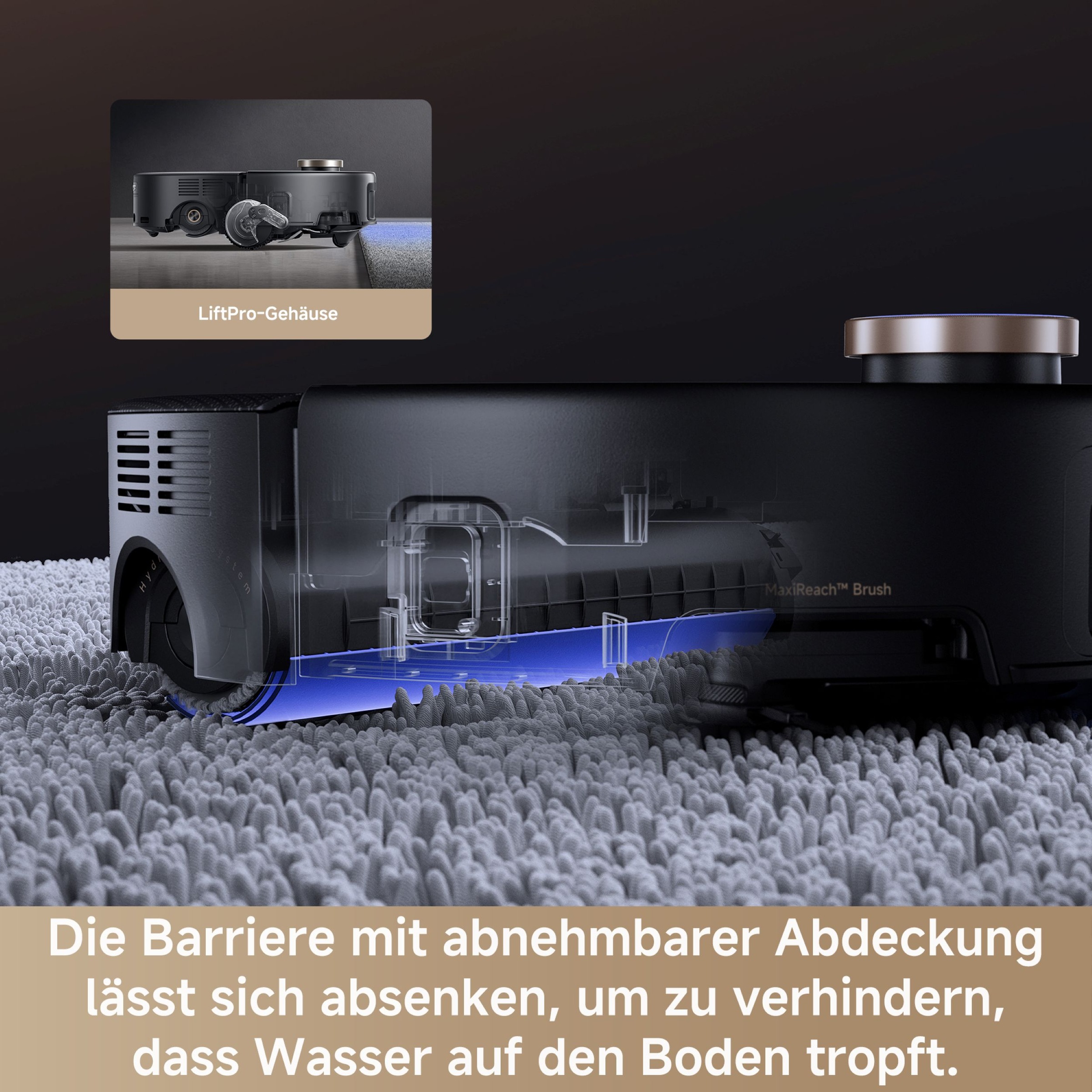 Mova Nass-Trocken-Saugroboter »Z60 Ultra Roller Complete«, Warmwasser-Wischsystem, Rollenmopp, überwindet Hindernisse, 28.000 Pa