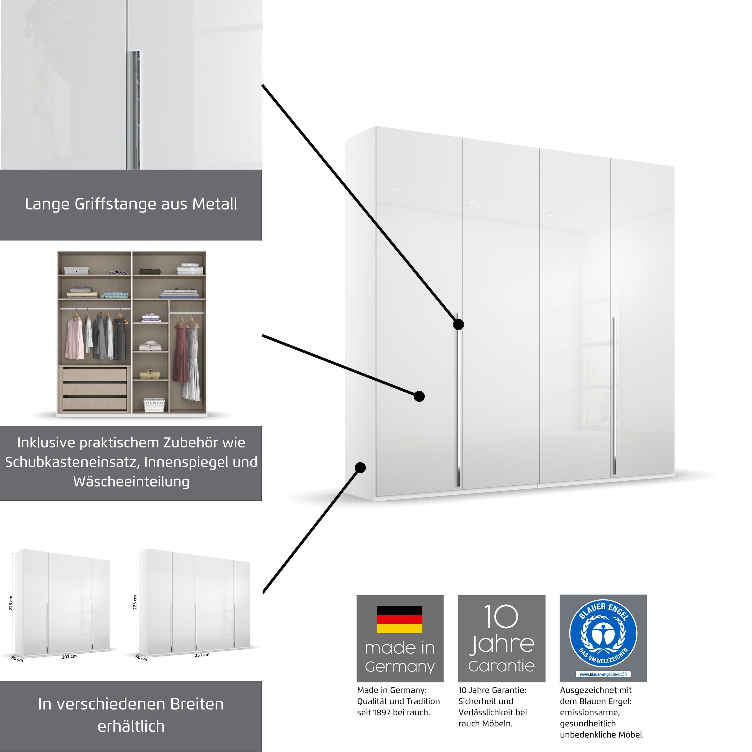 rauch Drehtürenschrank »Montclar«, mit umfangreicher Inneneinteilung
