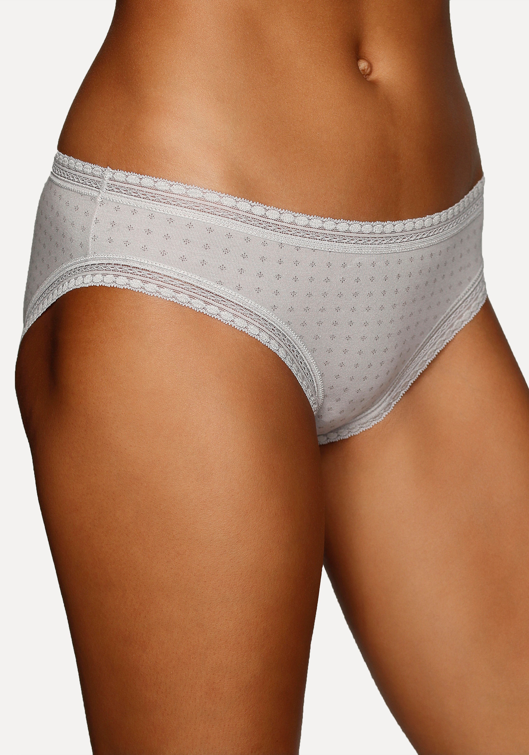 LASCANA Bikinislip 3er-Pack,  aus elastischer Baumwolle mit weicher Spitze