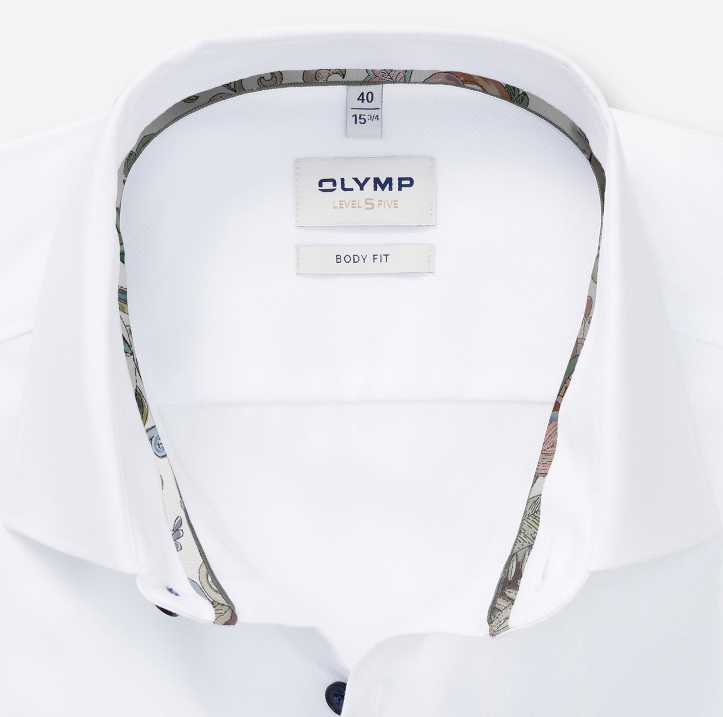 OLYMP Businesshemd »Level 5«, Manschetteninnenseite gemustert, body fit, New York-Kentkragen