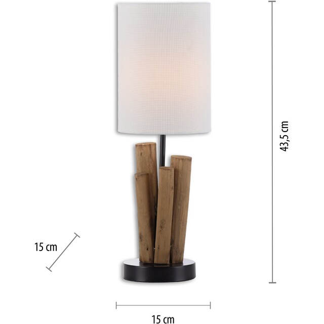 Home affaire Vintage | Jahren »Horgau«, 1 XXL online Tischlampe flammig-flammig, 3 - Tischleuchte kaufen Schnurschalter, Garantie Optik, Holz Style, mit