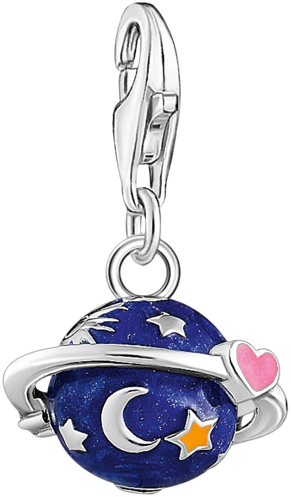 THOMAS SABO Charm-Einhänger »Saturn mit bunter Kaltemaille, 2041-041-7«, mit Zirkonia (synth.)