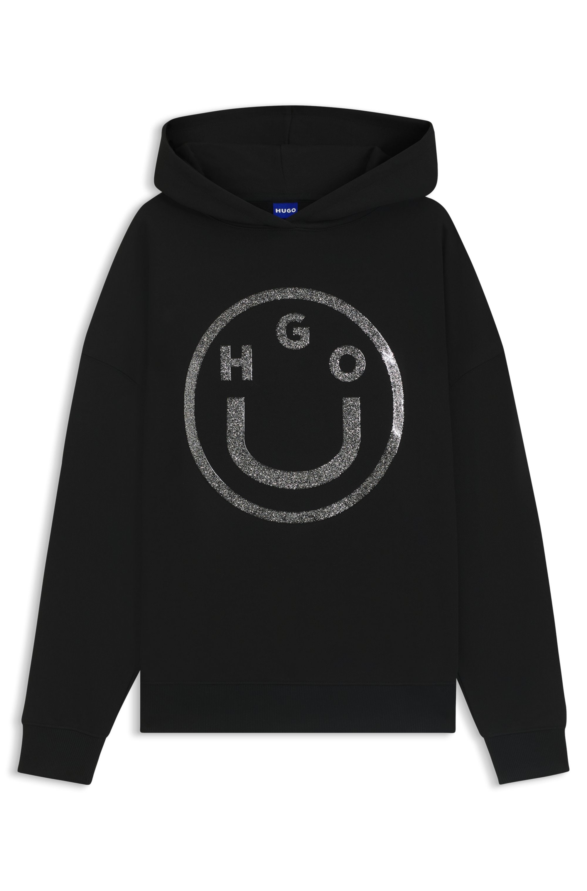 HUGO Blue Hoodie »Dolasa«, Relaxed Fit, mit glänzendem Frontprint