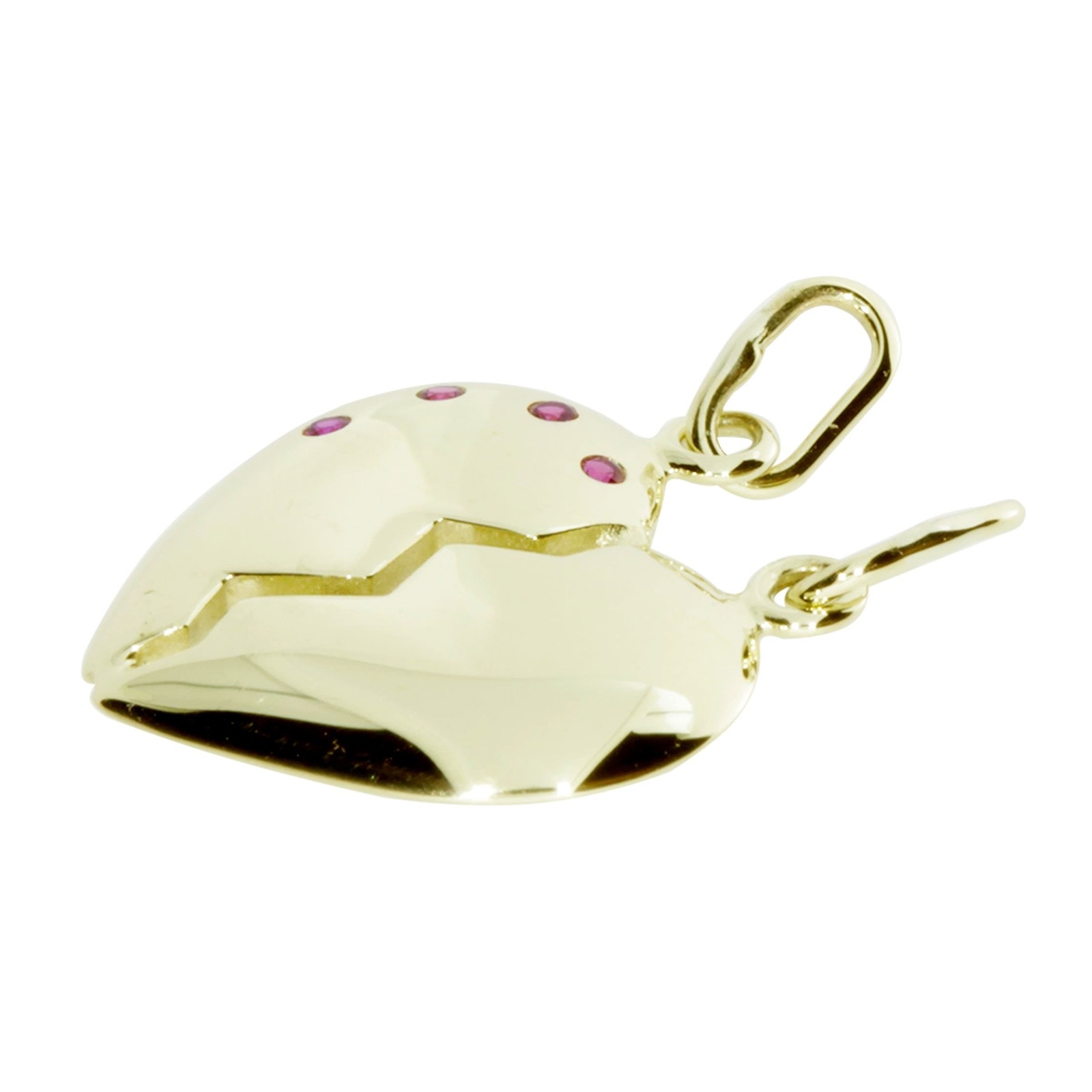 OSTSEE-SCHMUCK Kettenanhänger »- geteiltes Herz - Gold 333/000 - sy. Rubin«