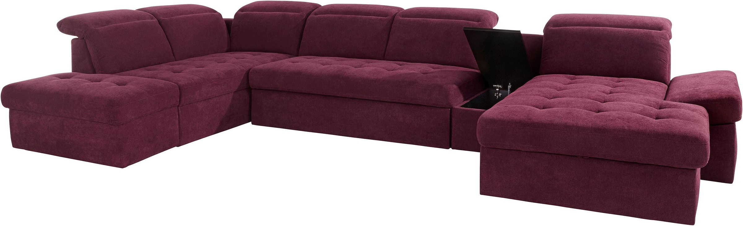 sit&more Wohnlandschaft »Stardust U-Form«, inklusive Kopfteilverstellung, Armlehnenfunktion und Tischelement