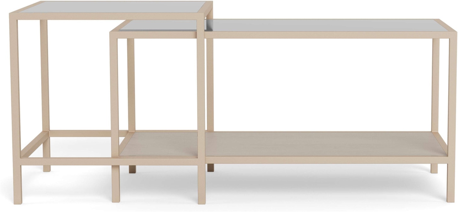 ACTONA GROUP Couchtisch »Seaford Kaffeetisch, Wohnzimmertisch« Couchtisch-Set mit Glas & Melamin, 2 Tische, 90x50x50 cm