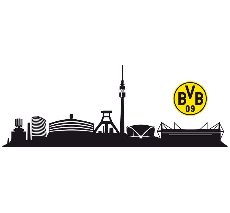 auf (1 St.) Skyline BVB Wandtattoo Wall-Art bestellen Raten »Fußball mit Logo«,