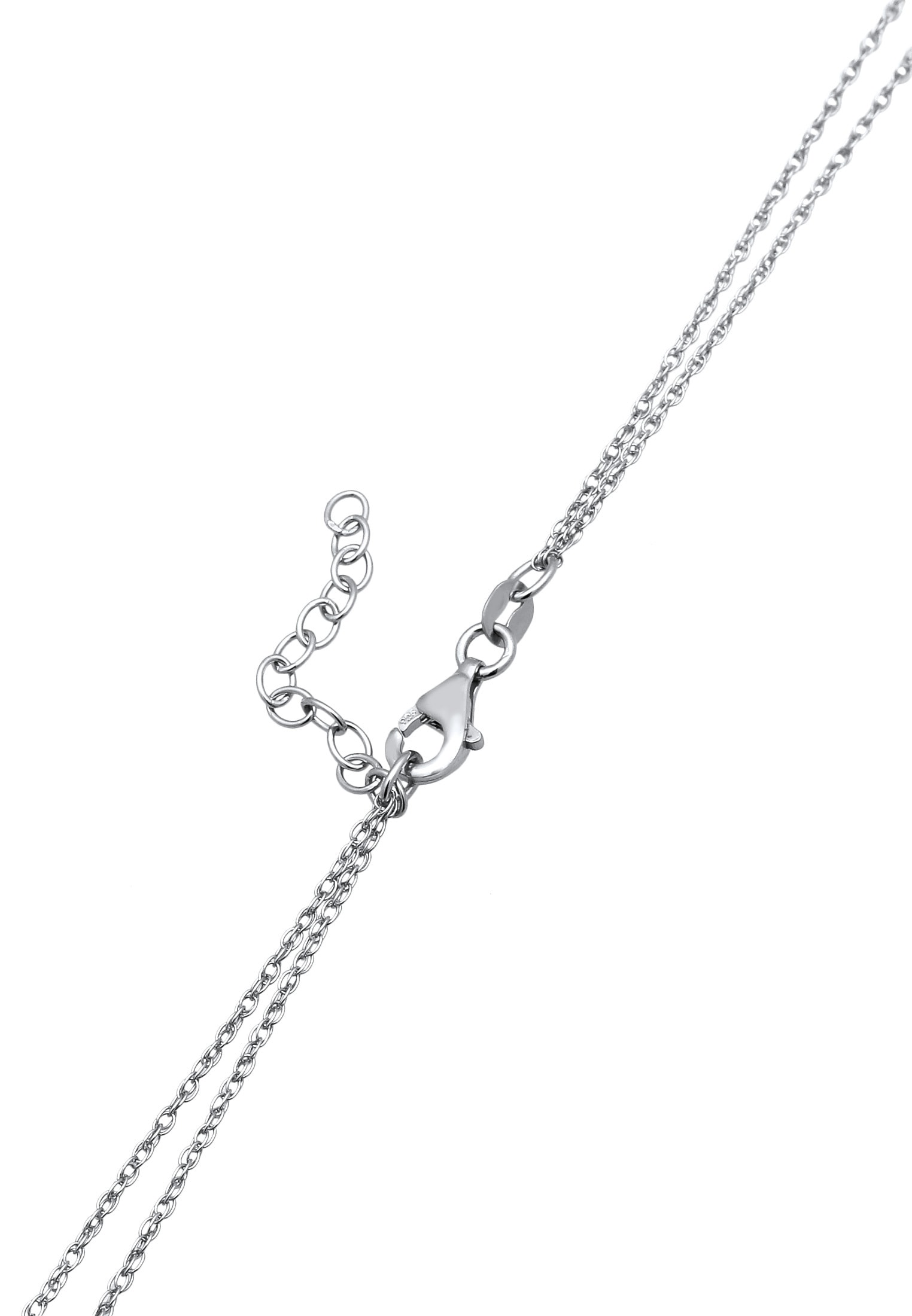Elli Silberkette »Halskette Layer Marienbild Kreuz Zirkonia Weiß 925 Sterling Silber«