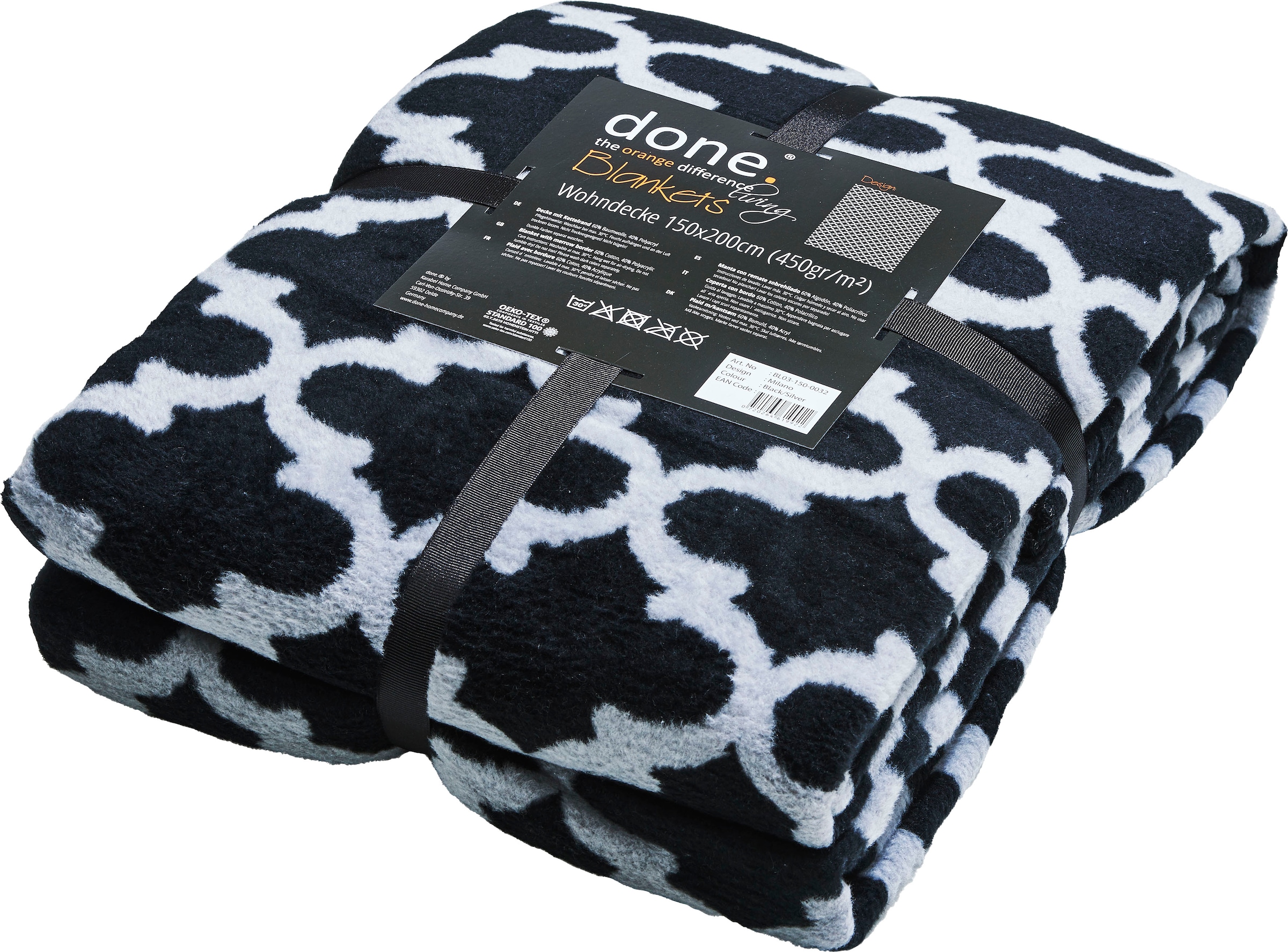 done.® Wohndecke »Milano« Wohndecke mit einfassender Ziernaht, Kuscheldecke
