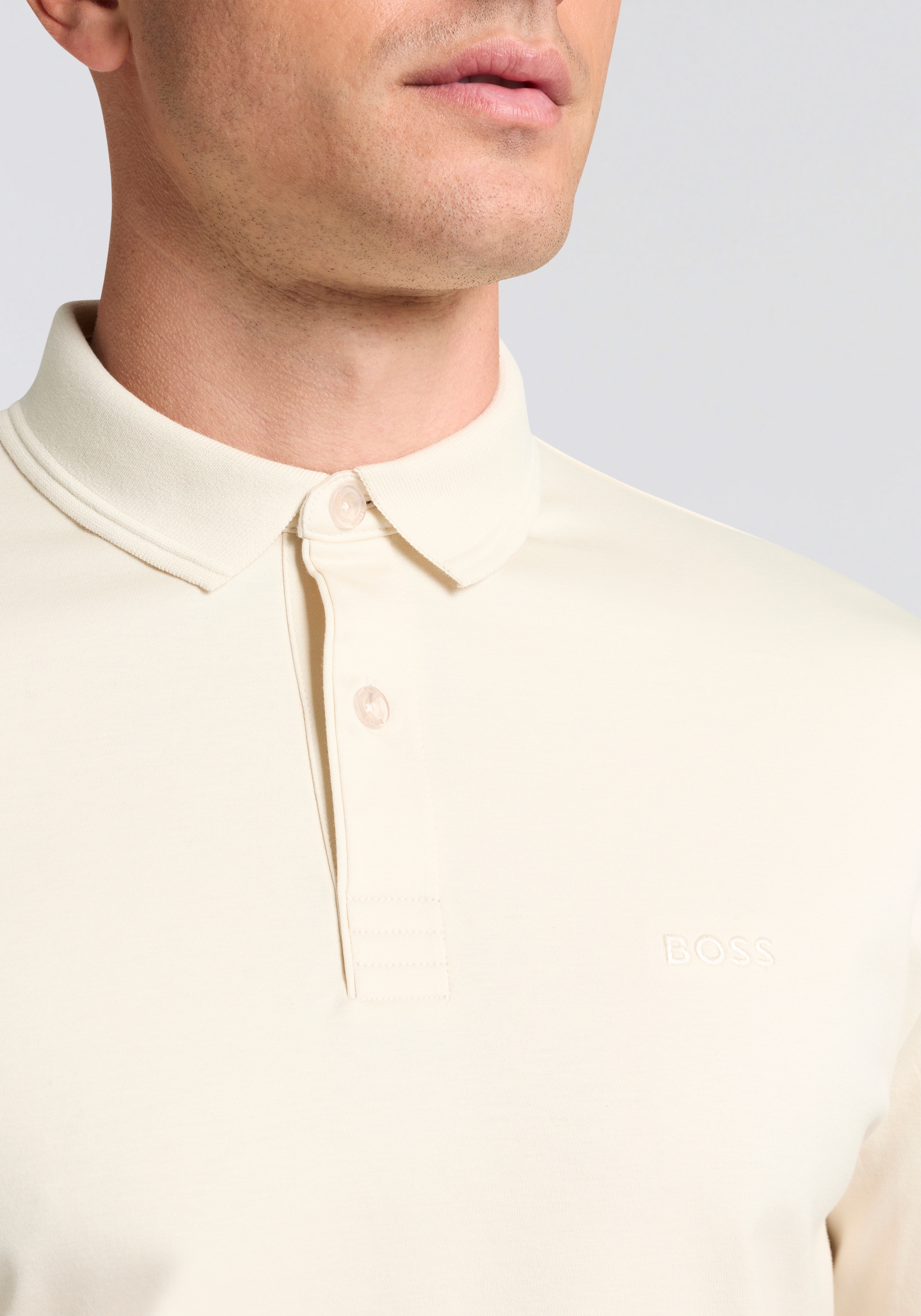 BOSS GREEN Langarm-Poloshirt »Pirol« Langarm, regular fit, Logo-Stickerei