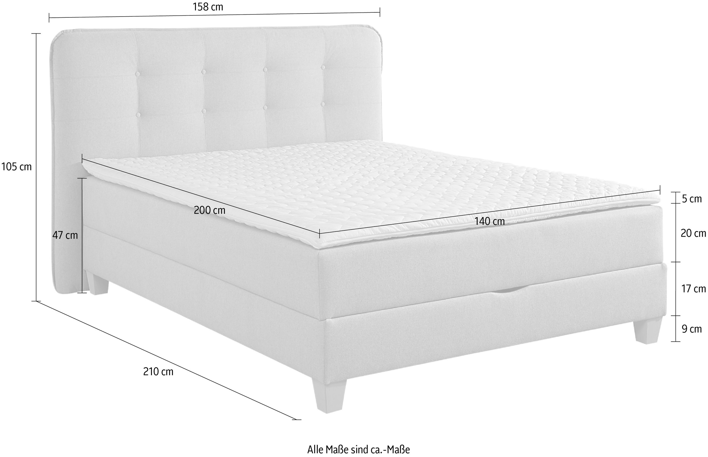 Home affaire Boxbett, inklusive Kaltschaum-Topper und Bettkasten