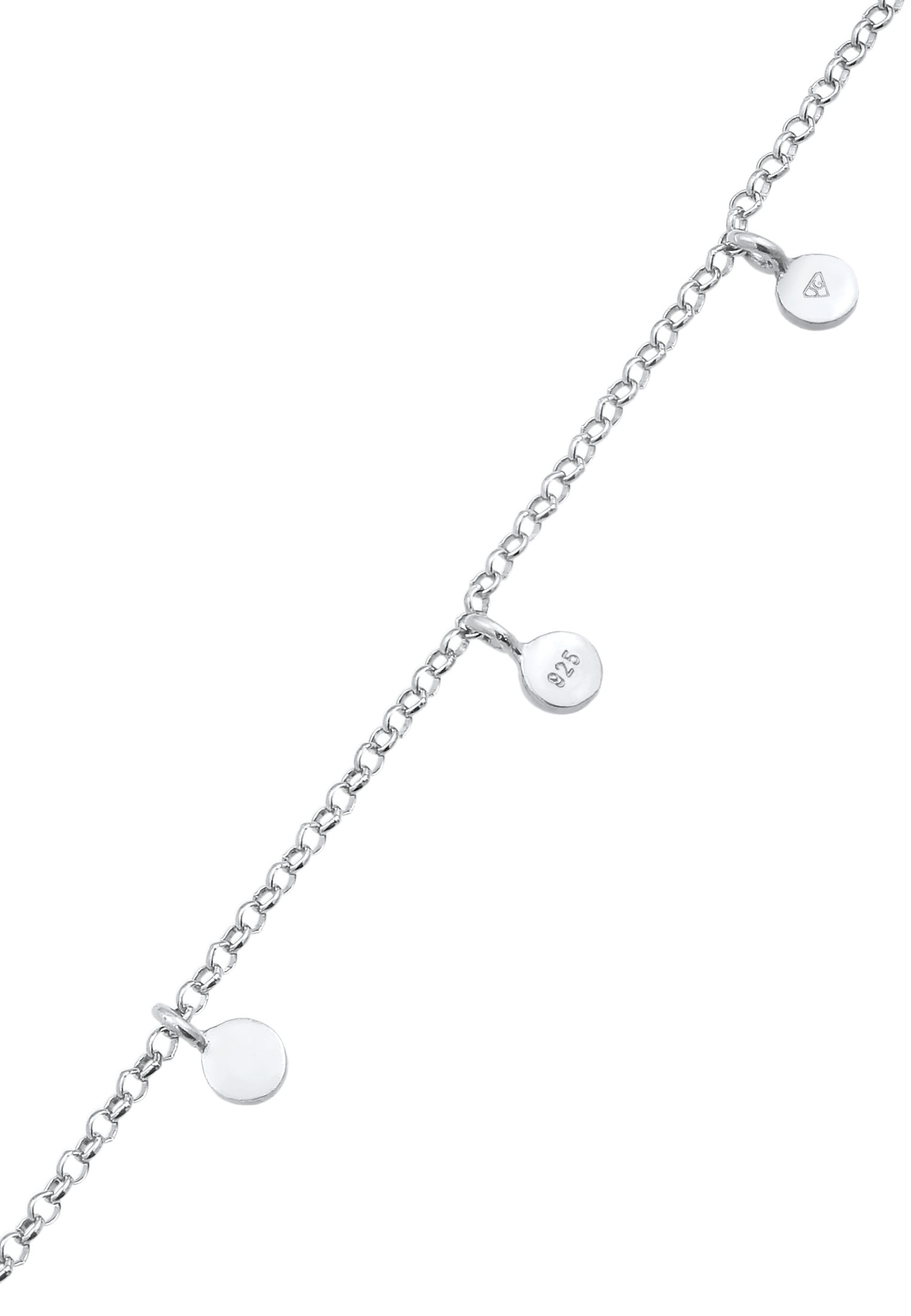 Elli Fußkette »Fußschmuck Plättchen Organic Look 925 Silber«