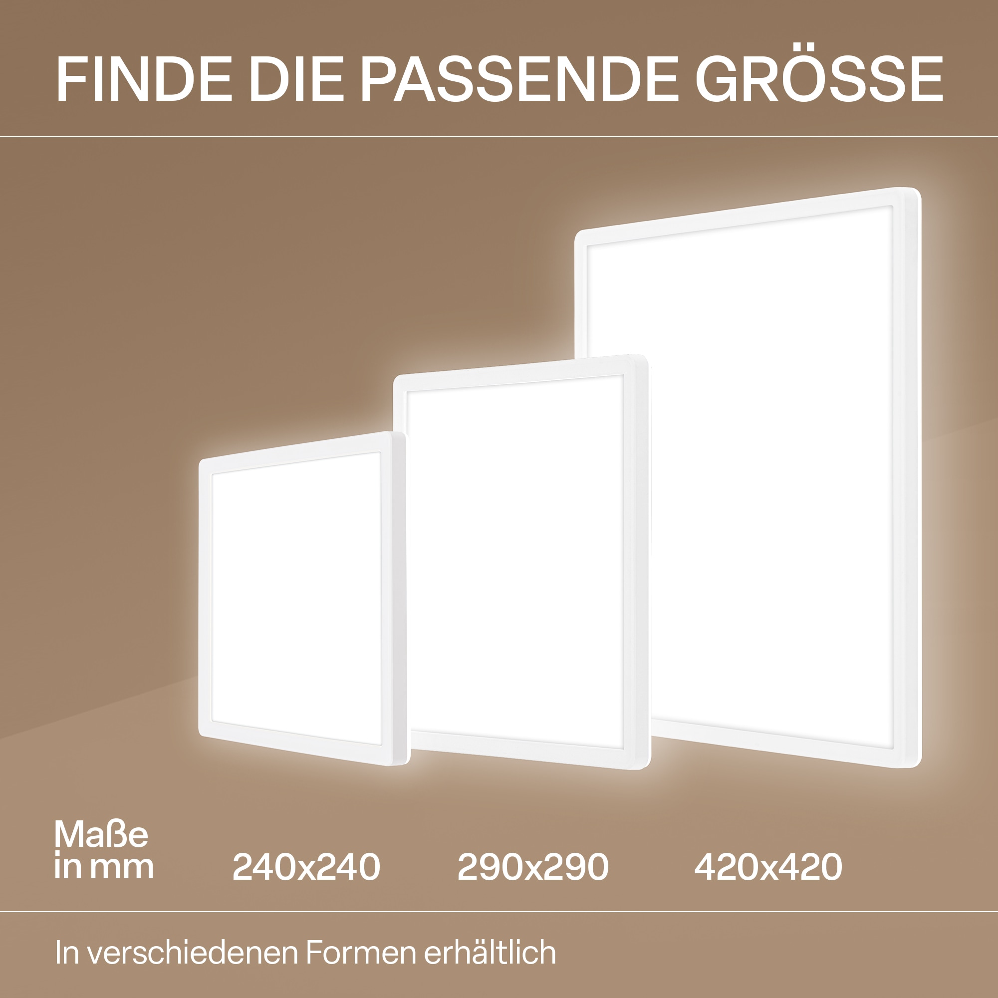 B.K.Licht LED Panel »SHALLOW« LED-Board 1 Stk. Neutralweiß 29x29x3 cm, Badlampe, Badezimmer, Küche, Wohnzimmer